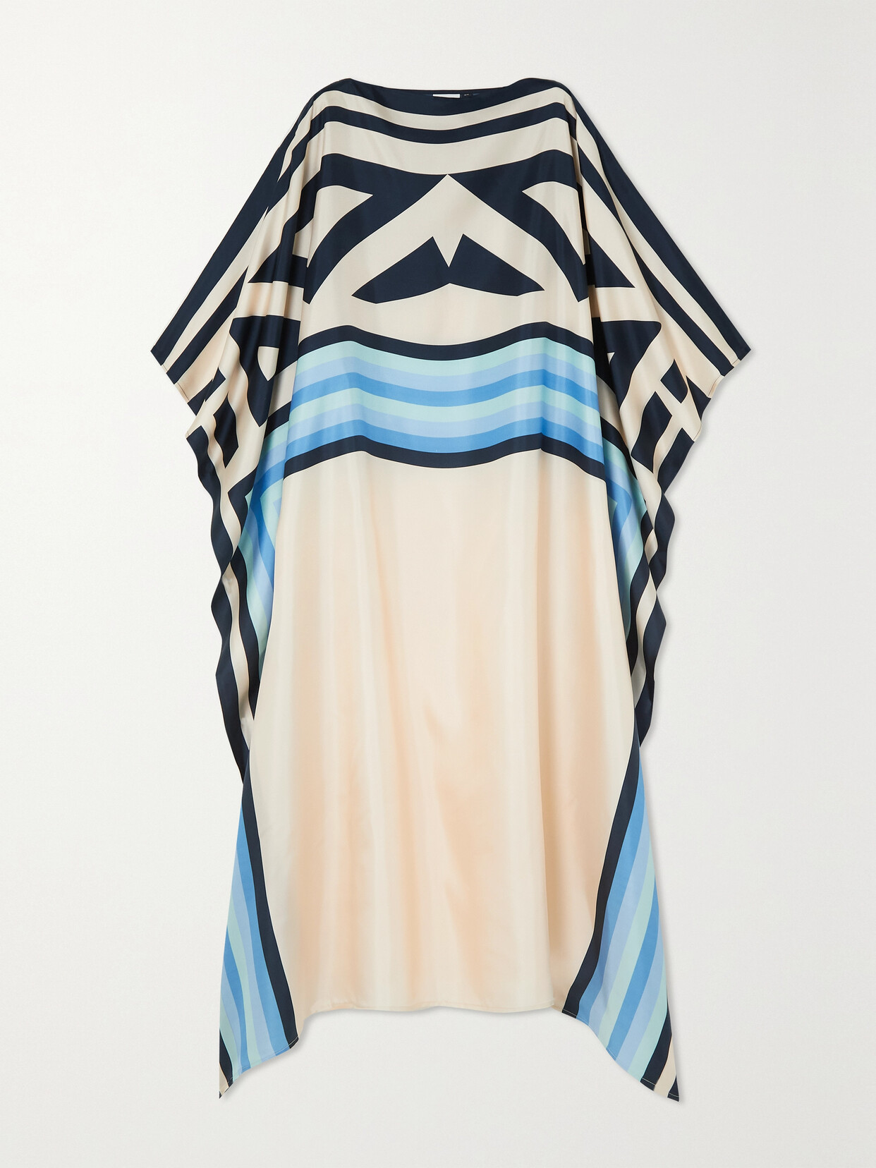 Louisa Parris The Long Scarf Printed Silk-twill Kaftan - Ivory