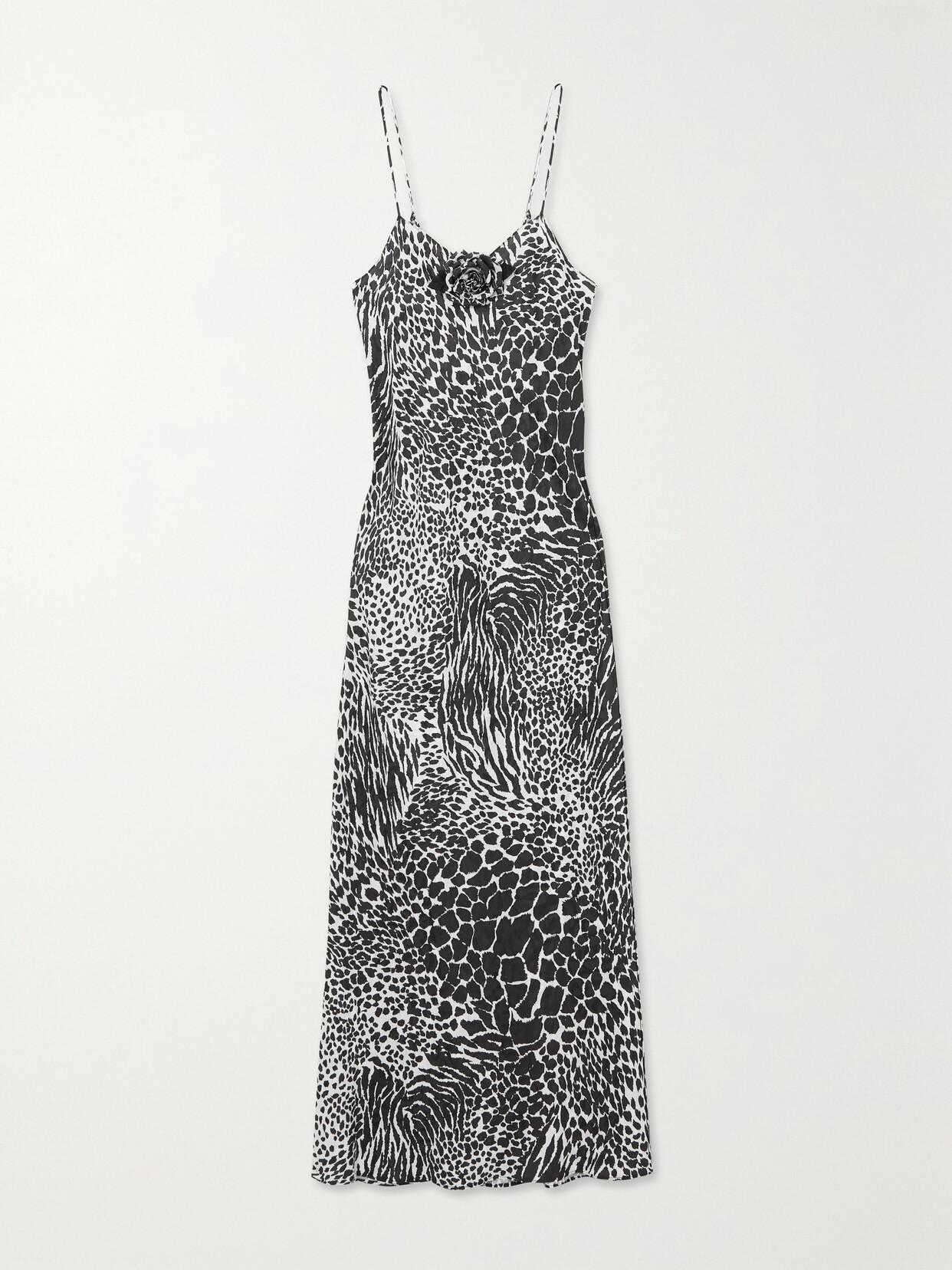 RODARTE EMBELLISHED PRINTED SILK-JACQUARD MIDI DRESS