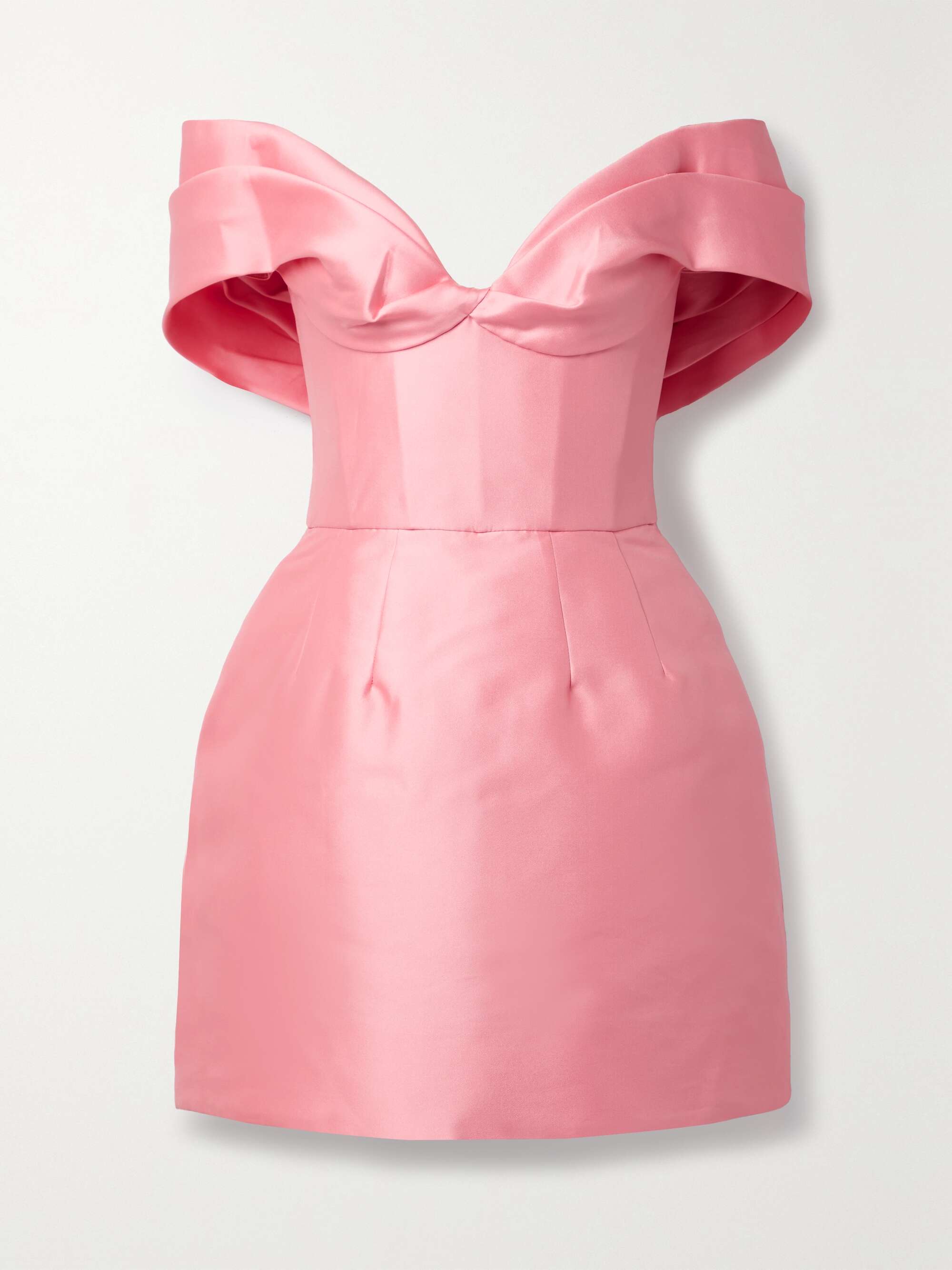 MONIQUE LHUILLIER Offtheshoulder satintwill mini dress NETAPORTER
