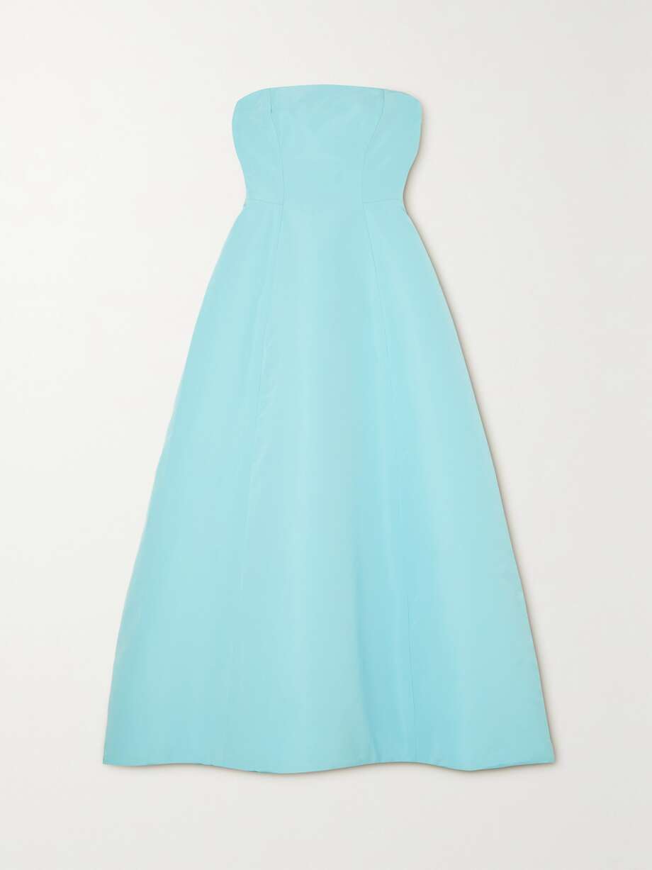 MONIQUE LHUILLIER Strapless faille gown NETAPORTER