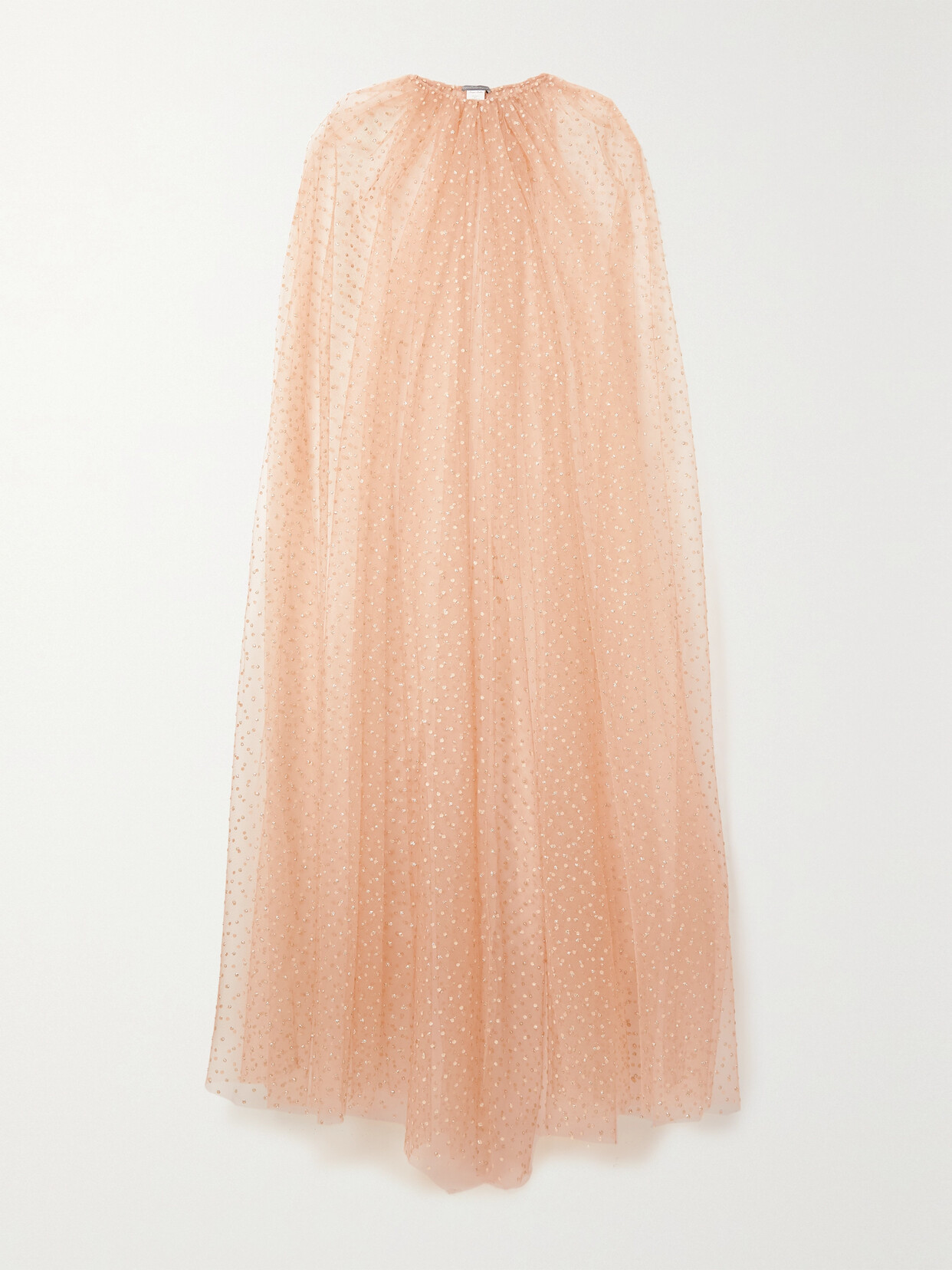Monique Lhuillier Glittered Tulle Cape In Cream