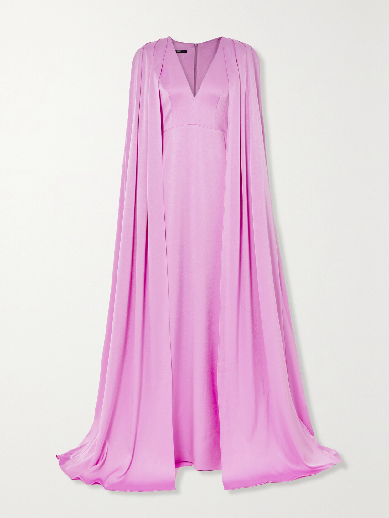 Shop Alex Perry Hudson Cape-effect Satin-crepe Gown In Purple