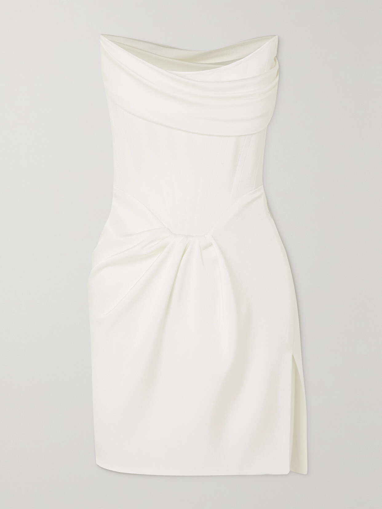 Alex Perry - Audra Strapless Draped Satin-crepe Mini Dress - White