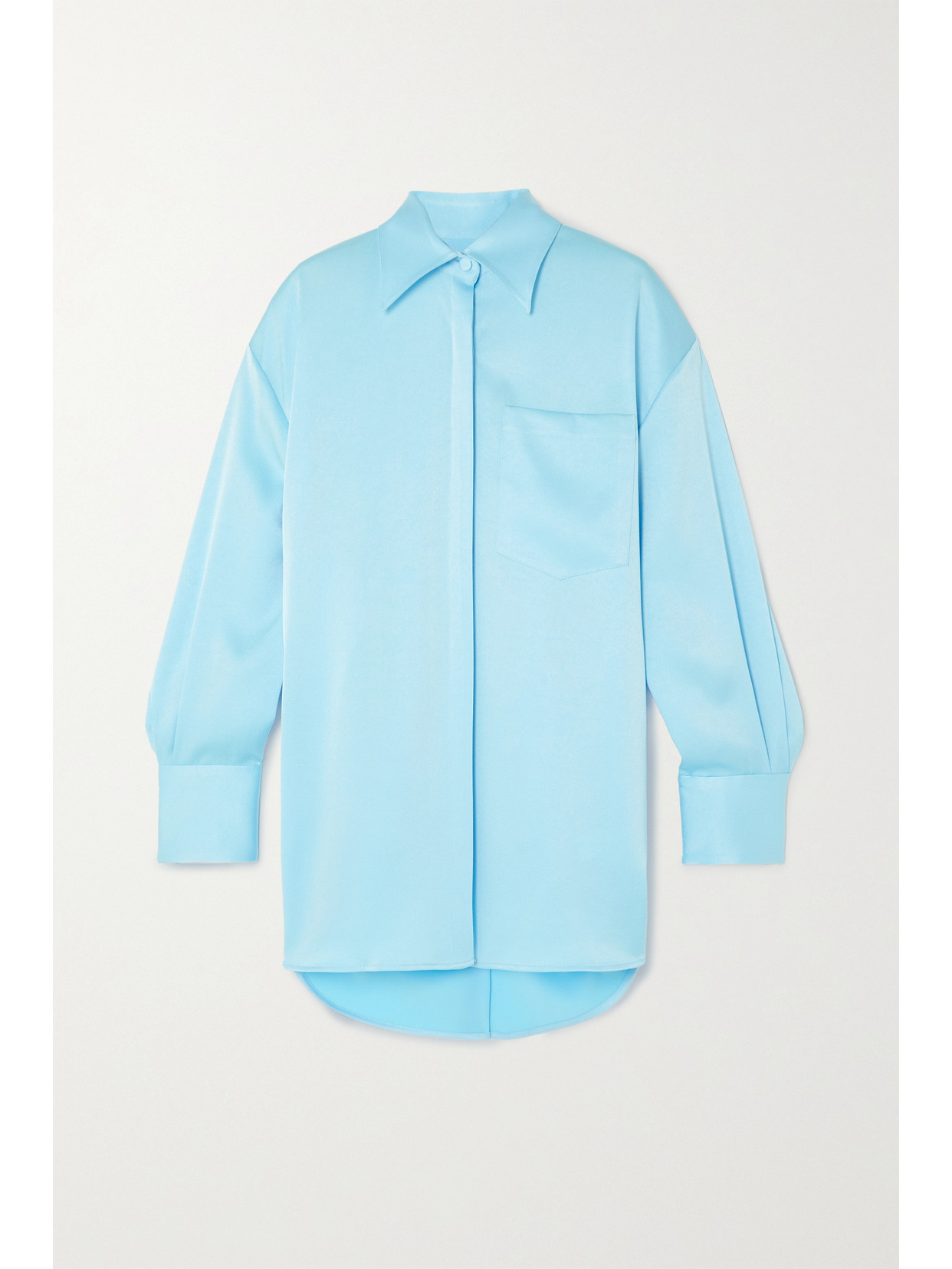 Alex Perry - Lovell Oversized Satin-crepe Shirt - Blue