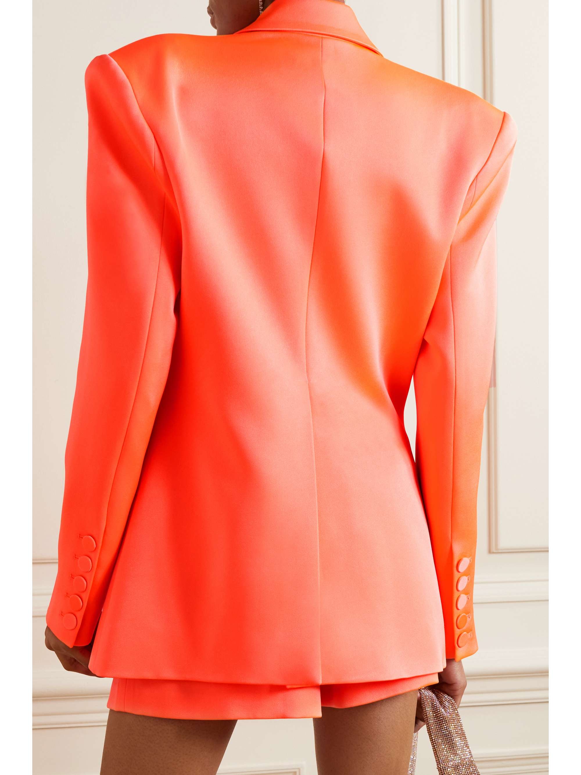 ALEX PERRY Wells double-breasted satin-crepe blazer