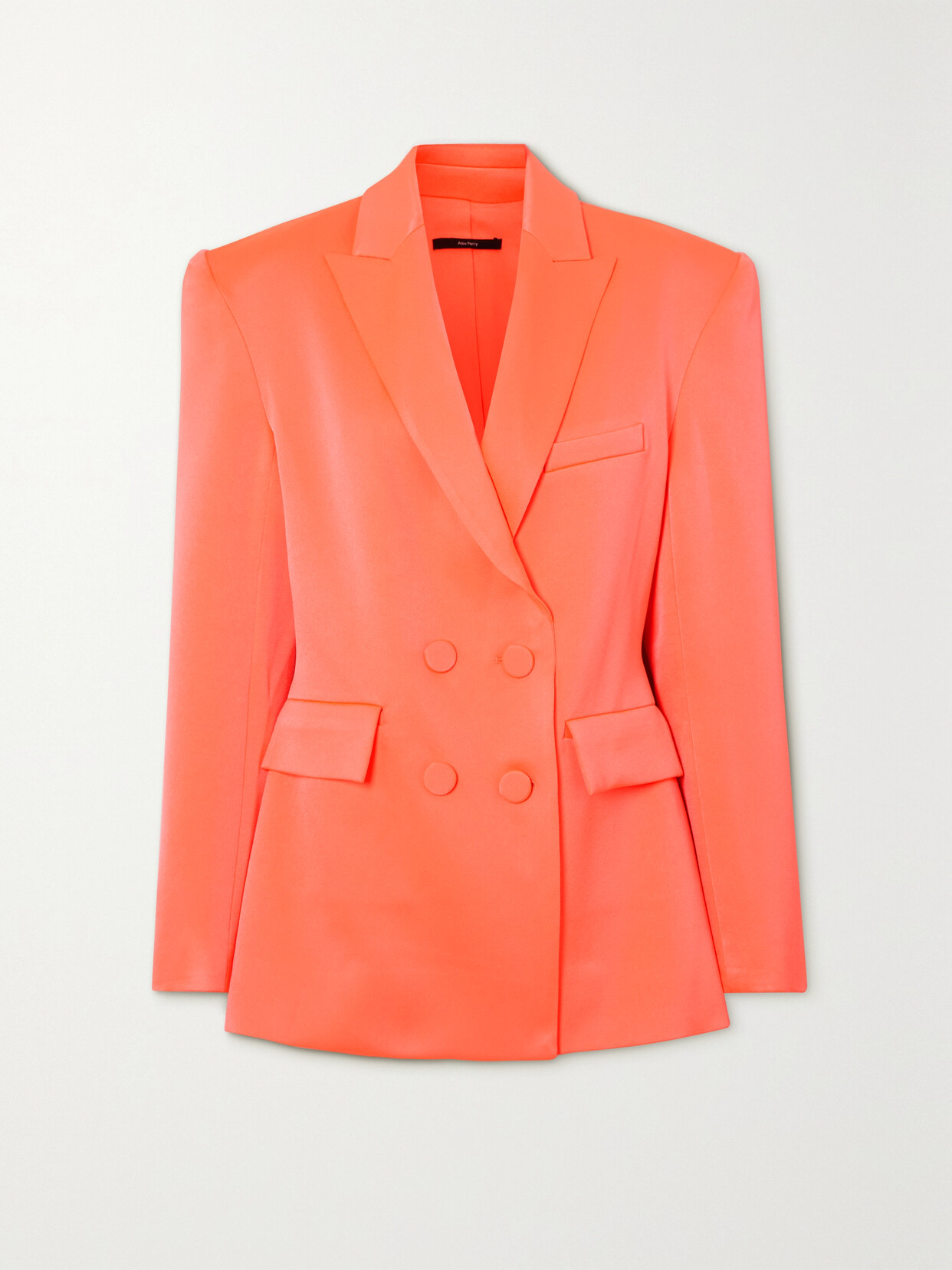 Alex Perry - Wells Double-breasted Satin-crepe Blazer - Orange