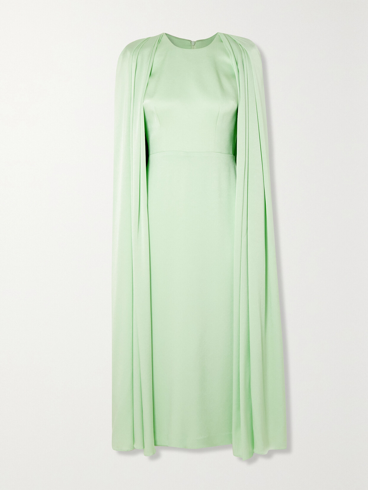 Alex Perry - Beckett Cape-effect Satin-crepe Midi Dress - Green