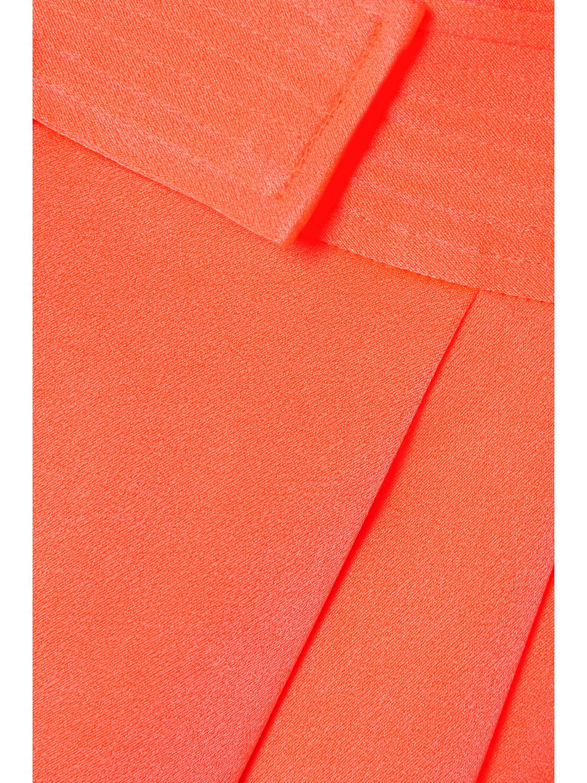 ALEX PERRY Porter pleated neon satin-crepe shorts