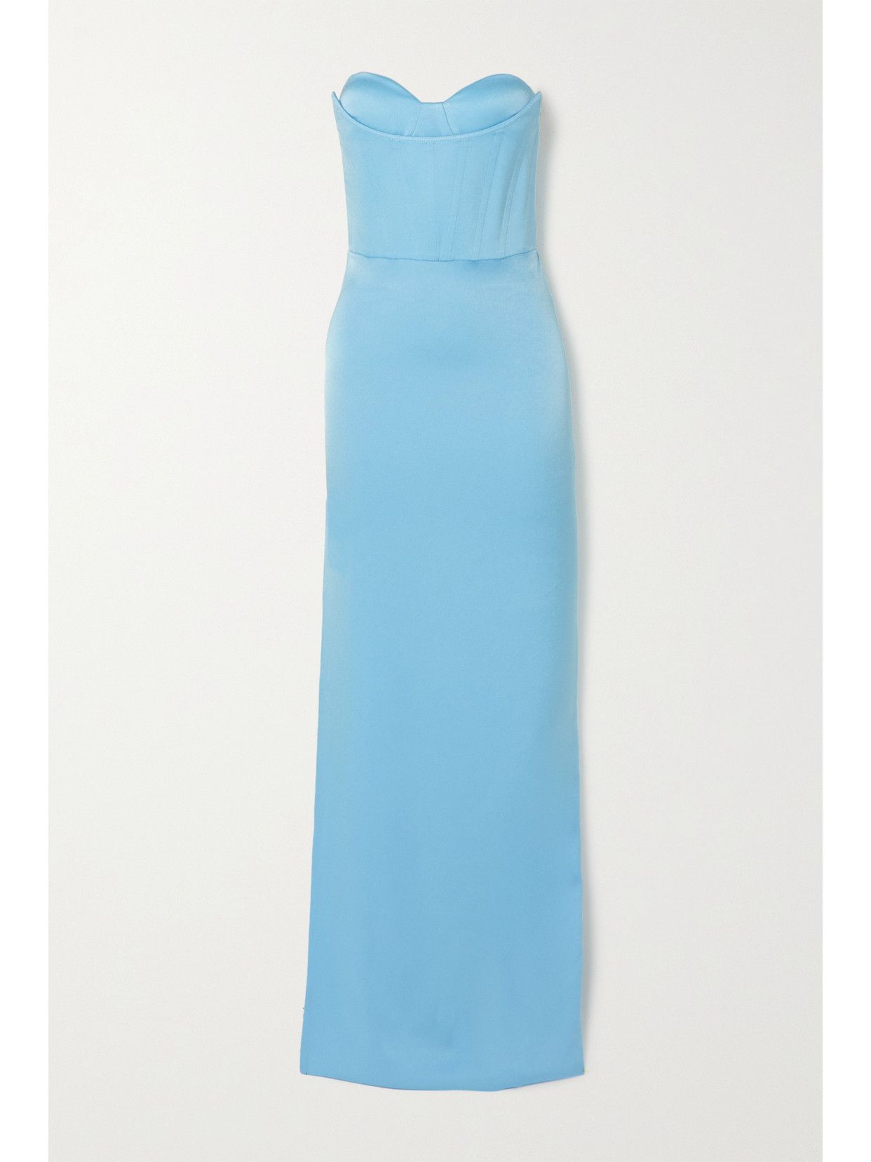 ALEX PERRY HONORE STRAPLESS SATIN-CREPE GOWN