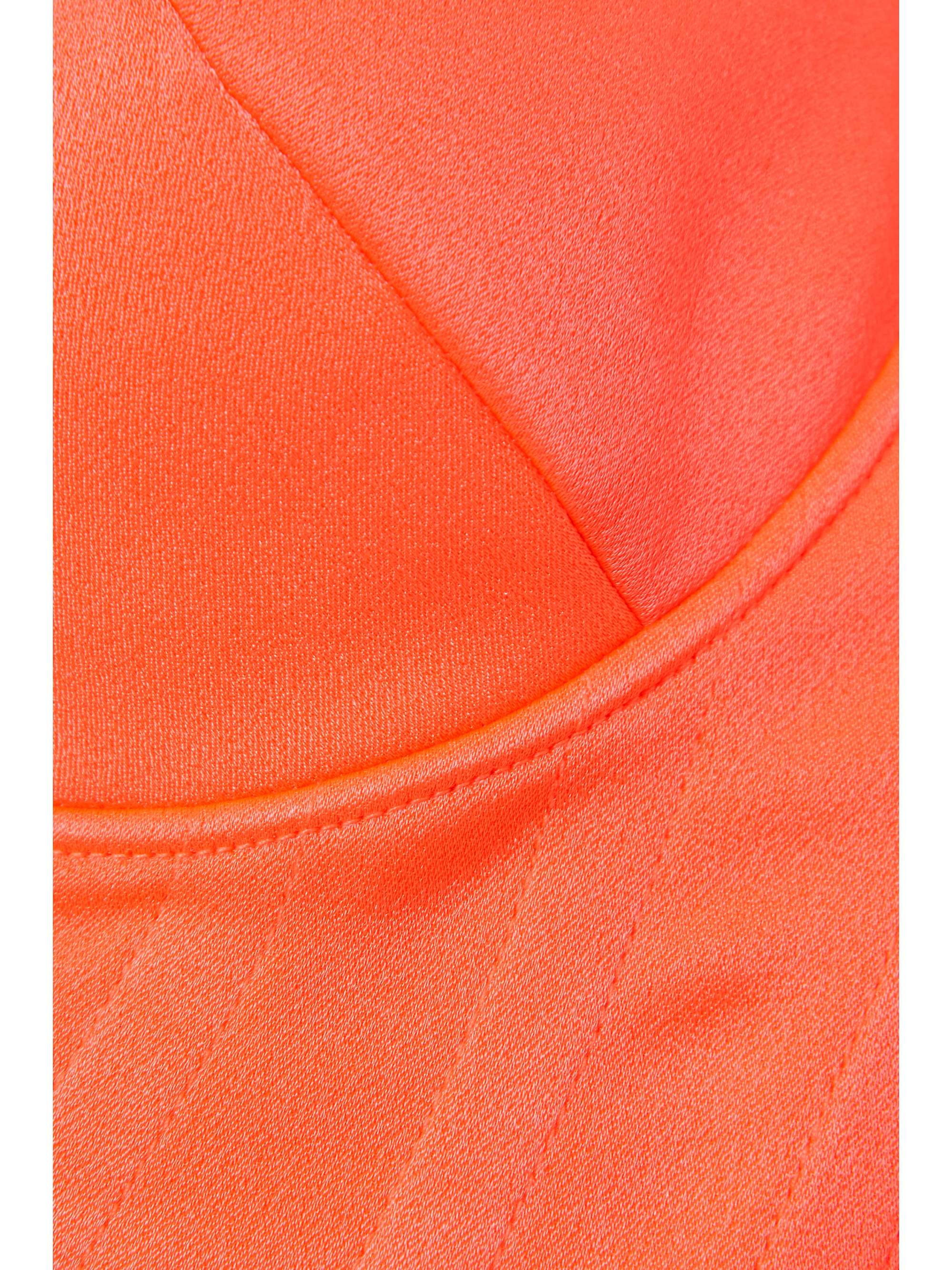 ALEX PERRY Hart cropped neon satin-crepe top