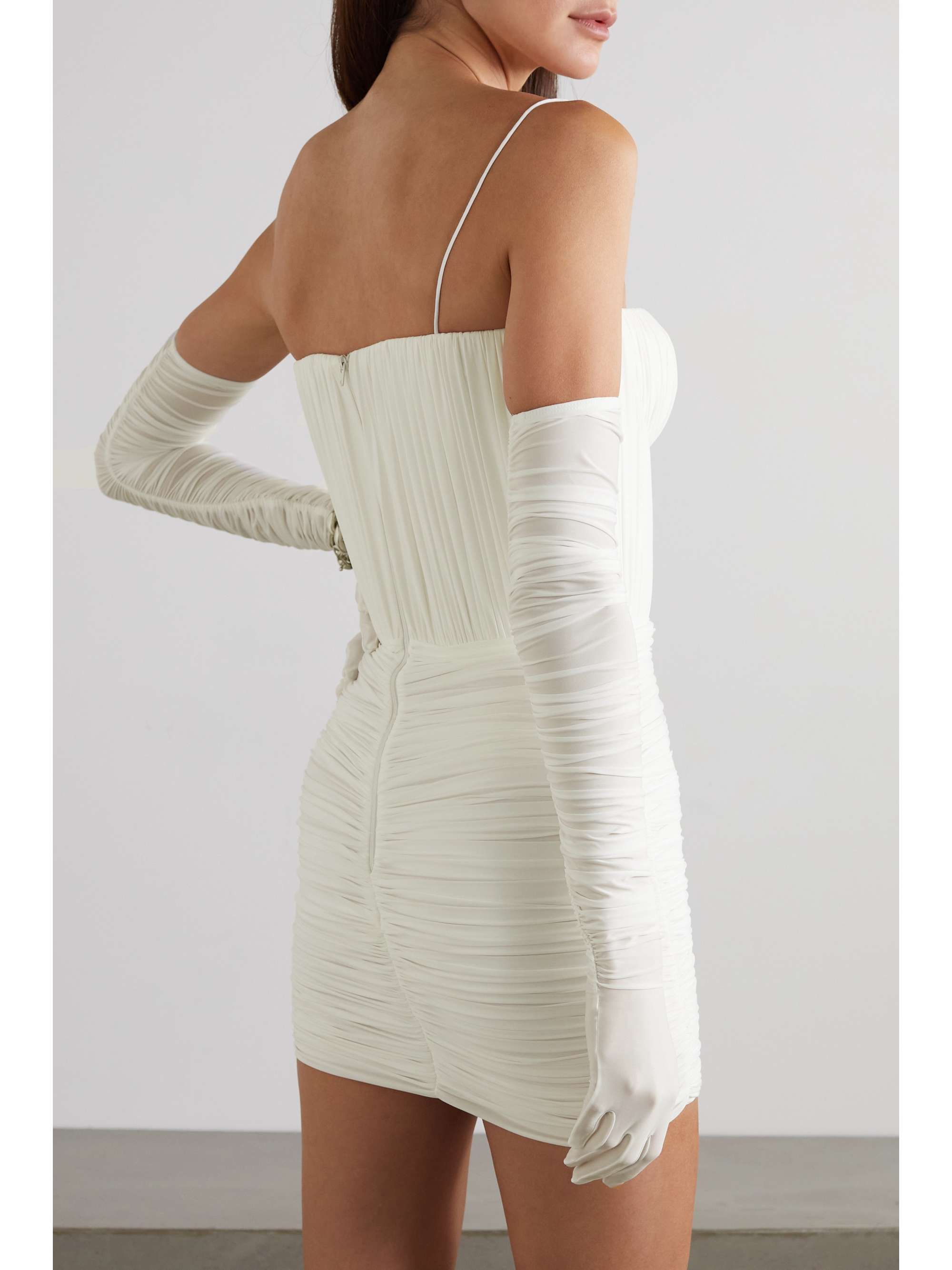 ALEX PERRY Paige ruched stretch-jersey mini dress