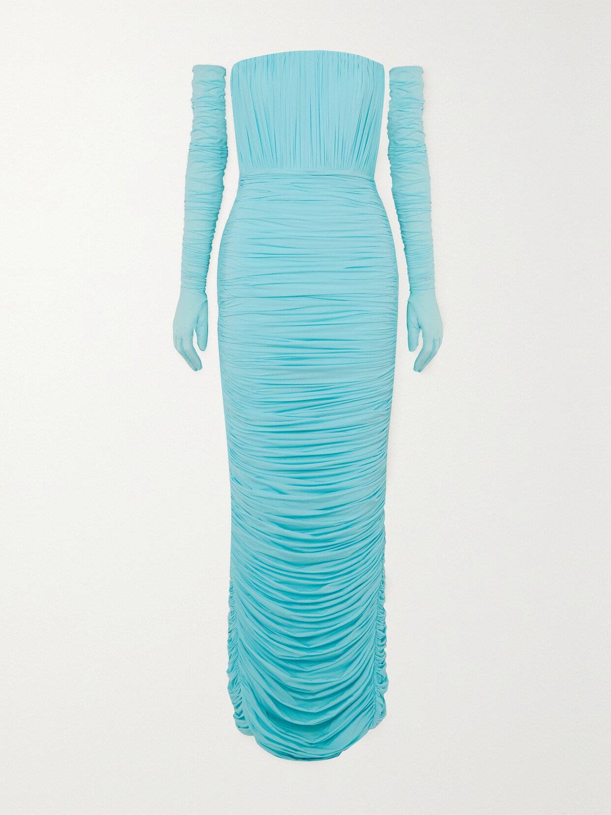 Alex Perry - Padget Strapless Ruched Stretch-jersey Midi Dress - Blue