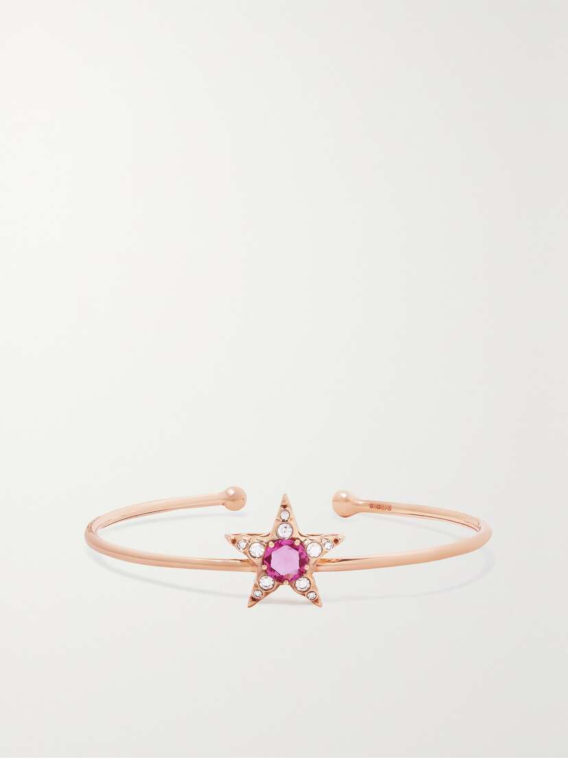 Selim Mouzannar 18-karat Pink Gold, Sapphire And Diamond Bangle
