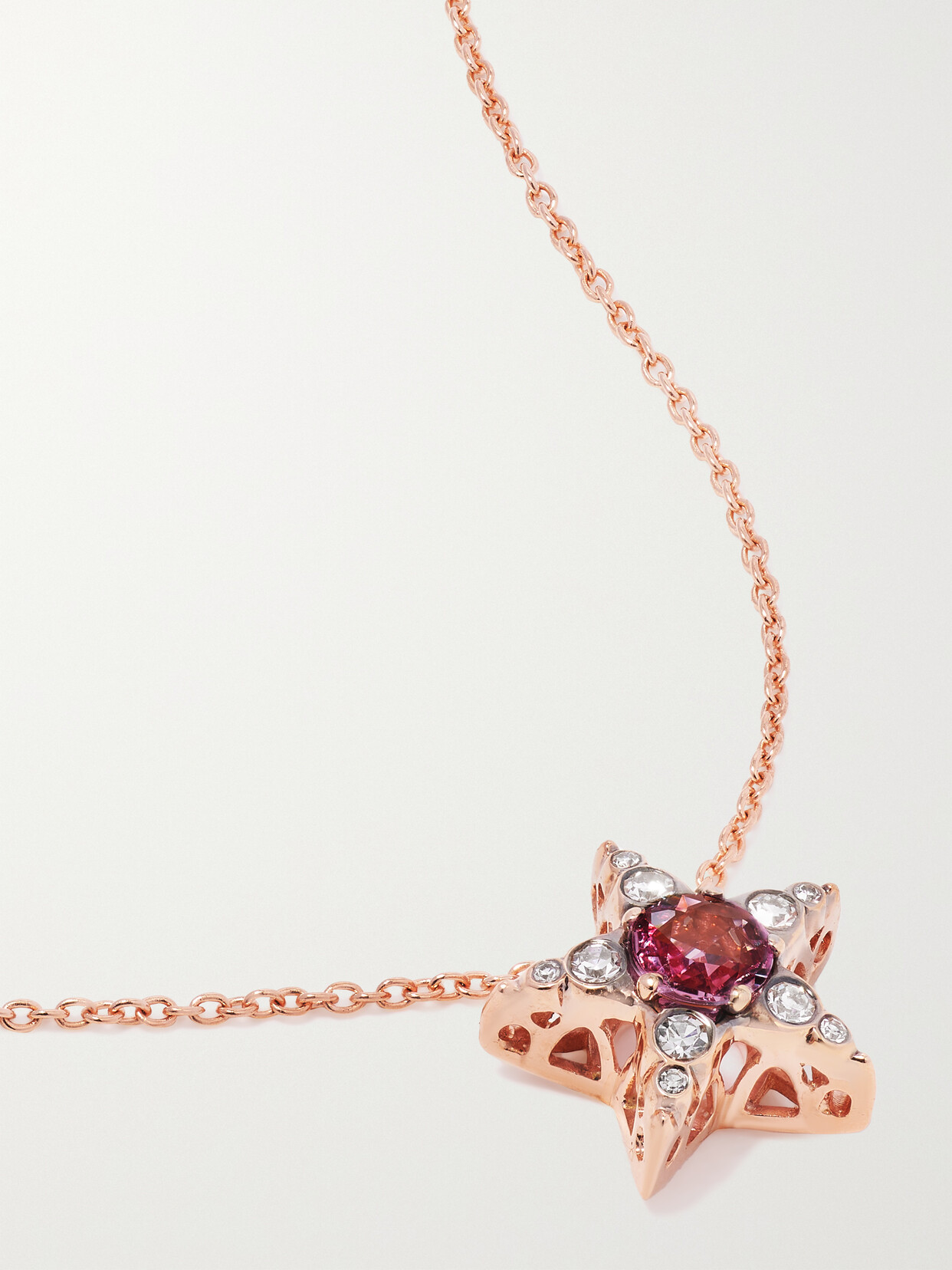 Selim Mouzannar - 18-karat Pink Gold, Sapphire And Diamond Necklace - one size