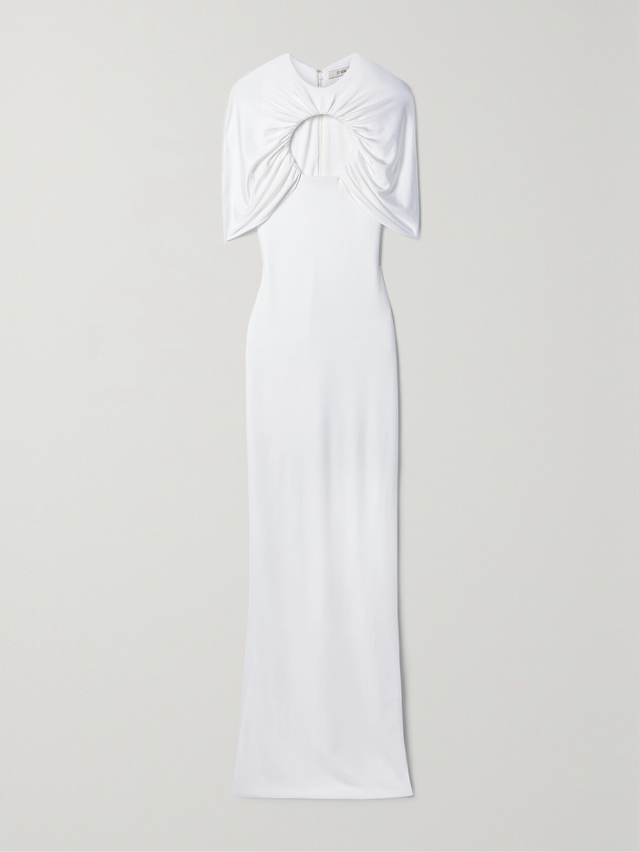 Et Ochs Cape-effect Cutout Ruched Stretch-jersey Gown - White