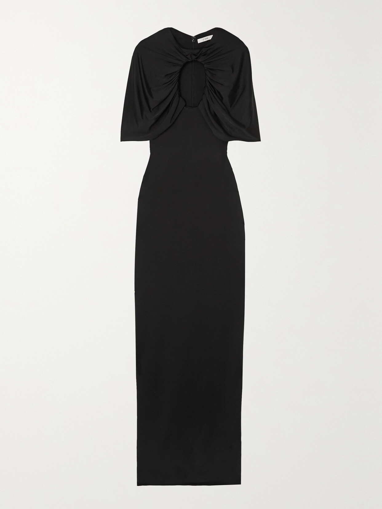 Et Ochs Cape-effect Cutout Ruched Stretch-jersey Gown - Black