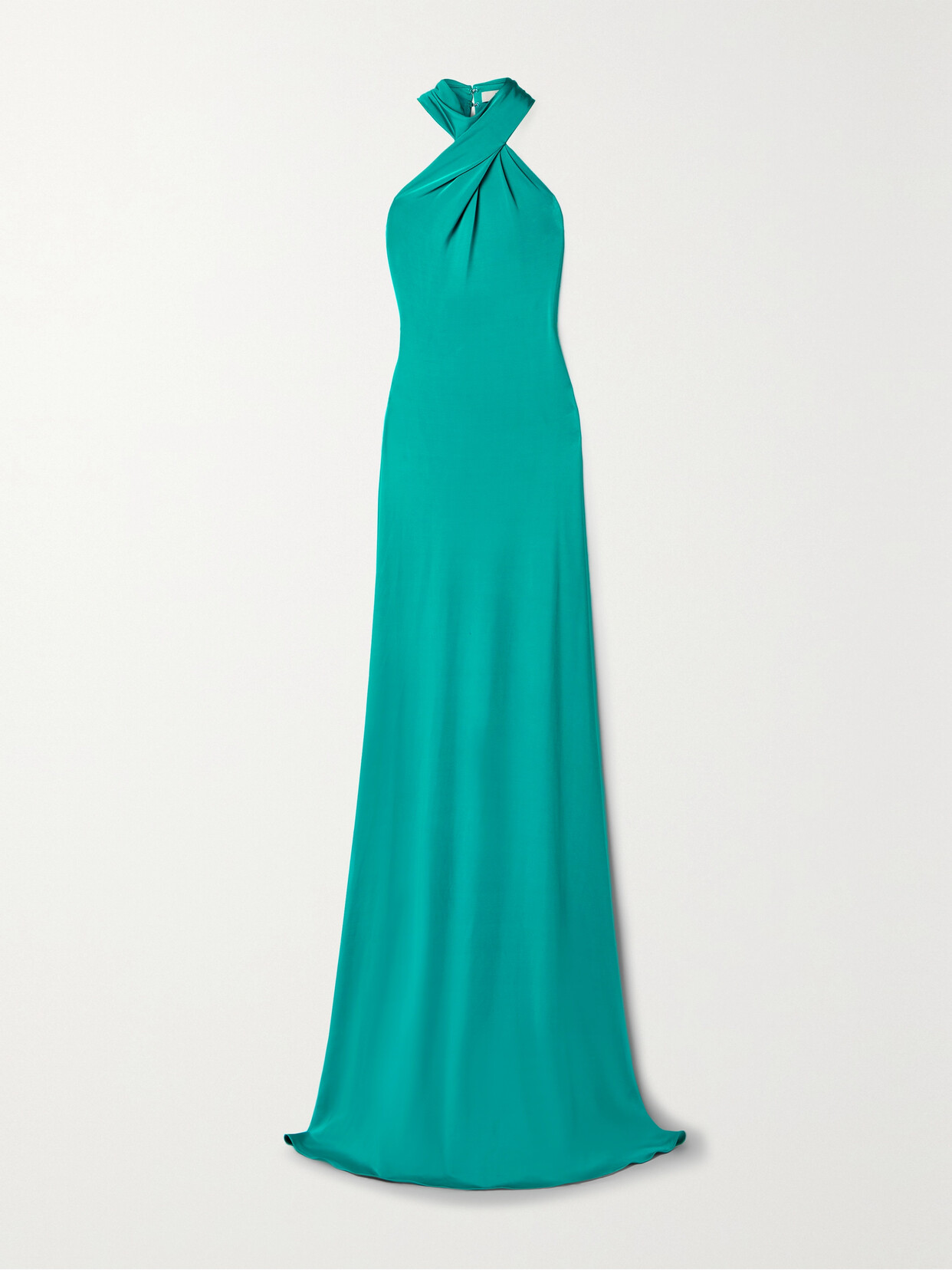 Et Ochs Twisted Stretch-satin Jersey Halterneck Gown - Green