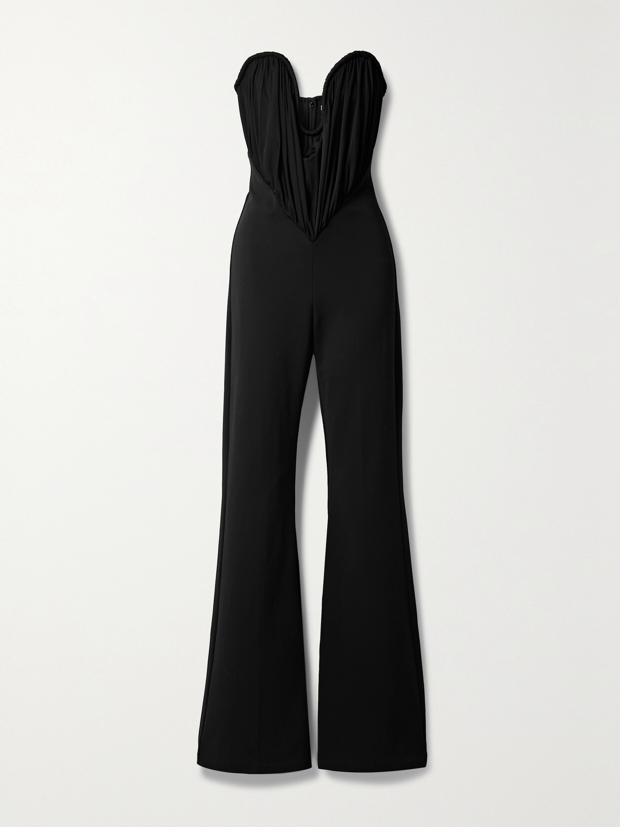 ET OCHS GABRIEL STRAPLESS GATHERED GLOSSED-JERSEY JUMPSUIT