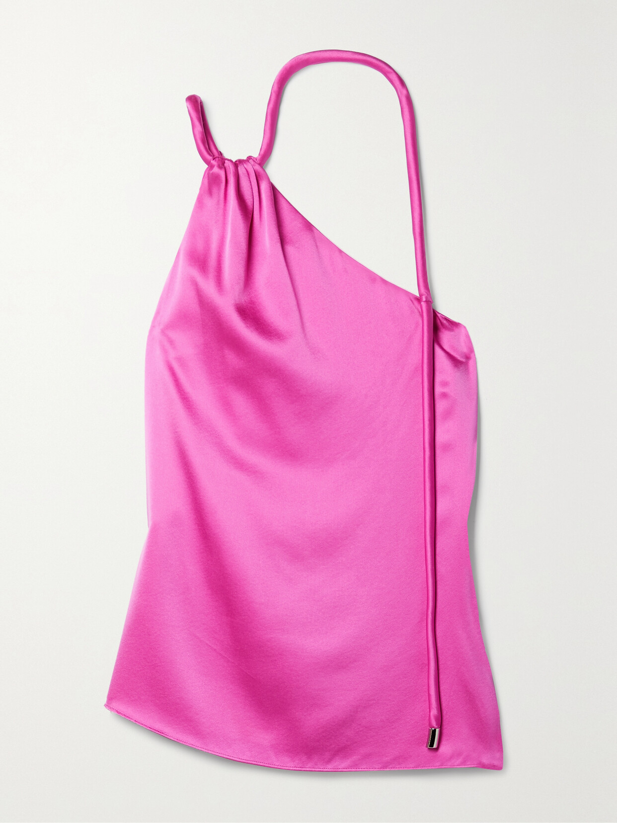 Et Ochs Fleur Asymmetric Silk-charmeuse Satin Top - Pink