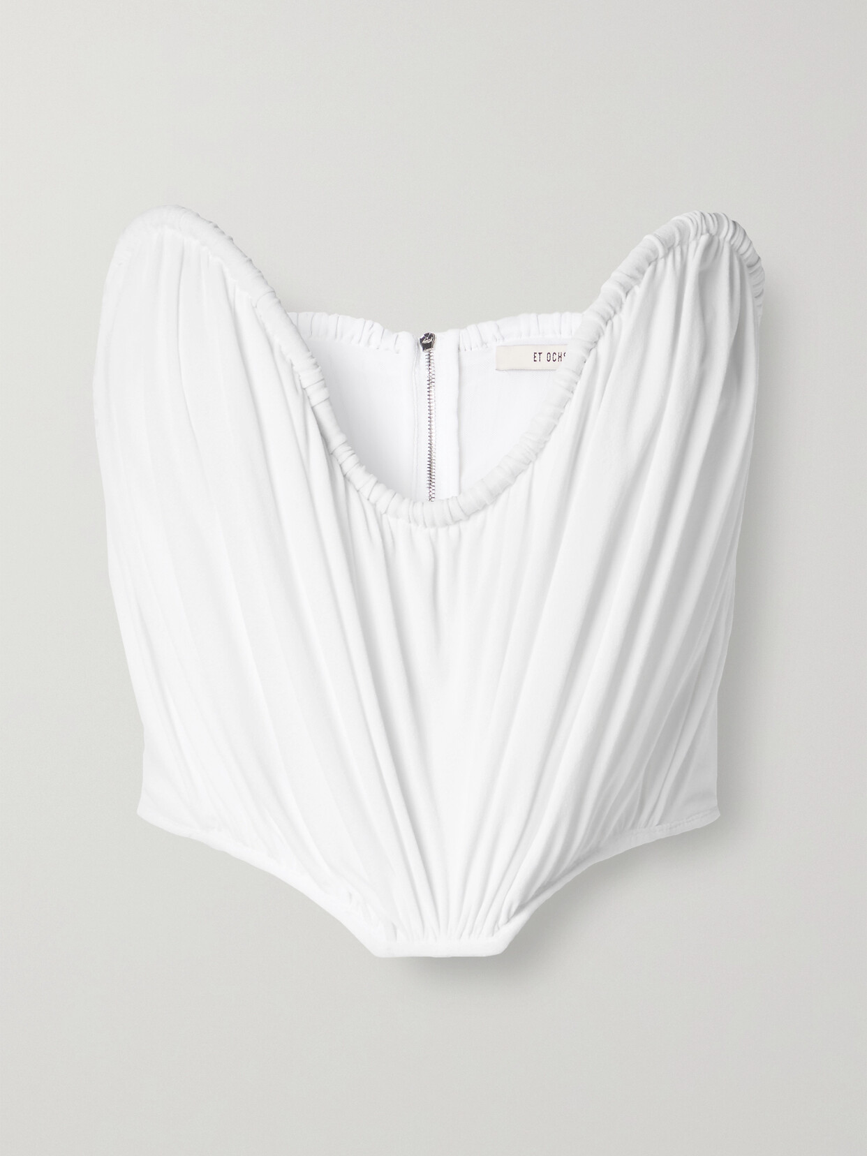 Et Ochs Holly Strapless Gathered Stretch-crepe Bustier Top - White