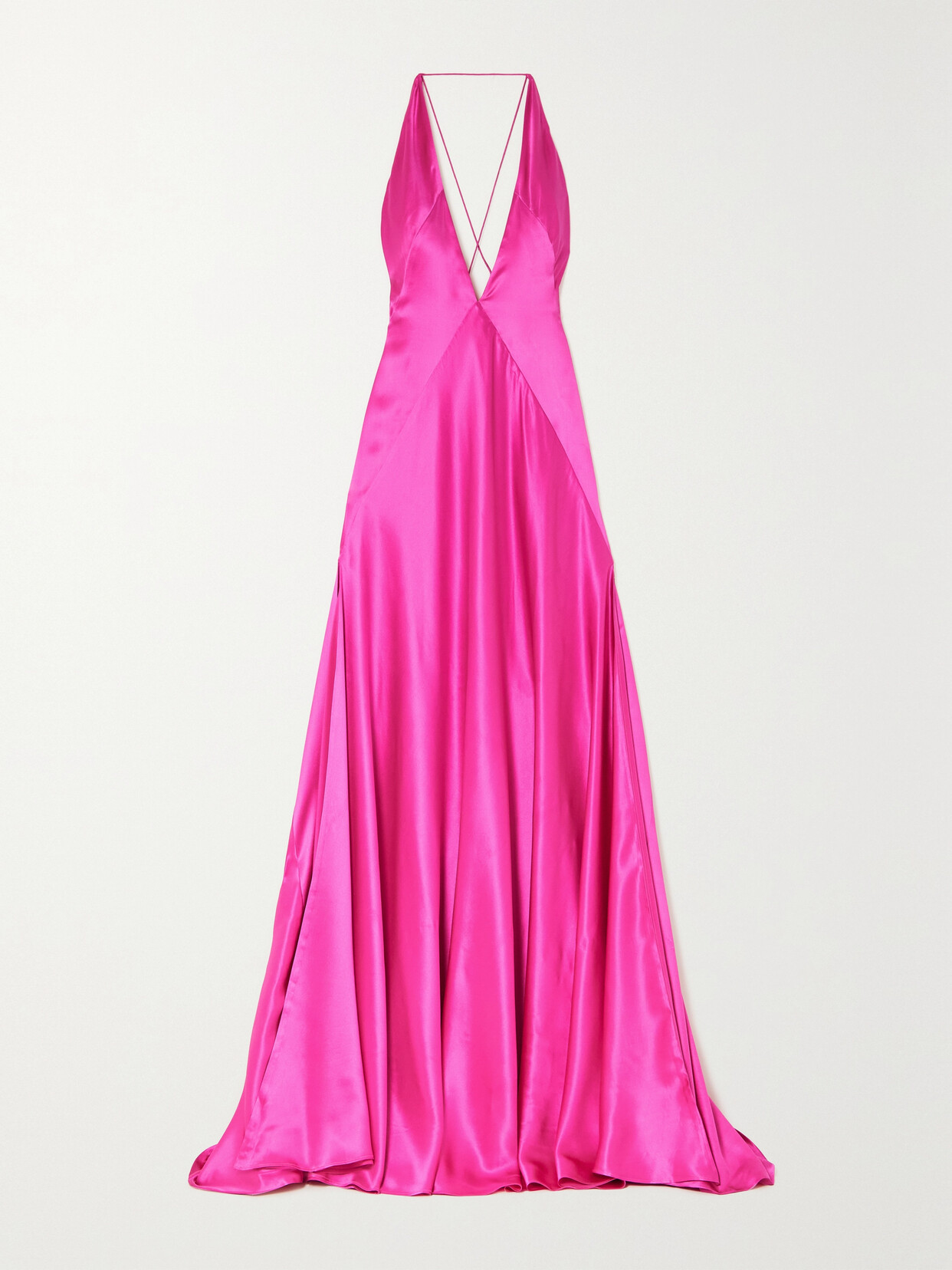 Michael Lo Sordo Paloma Silk-satin Halterneck Gown - Pink