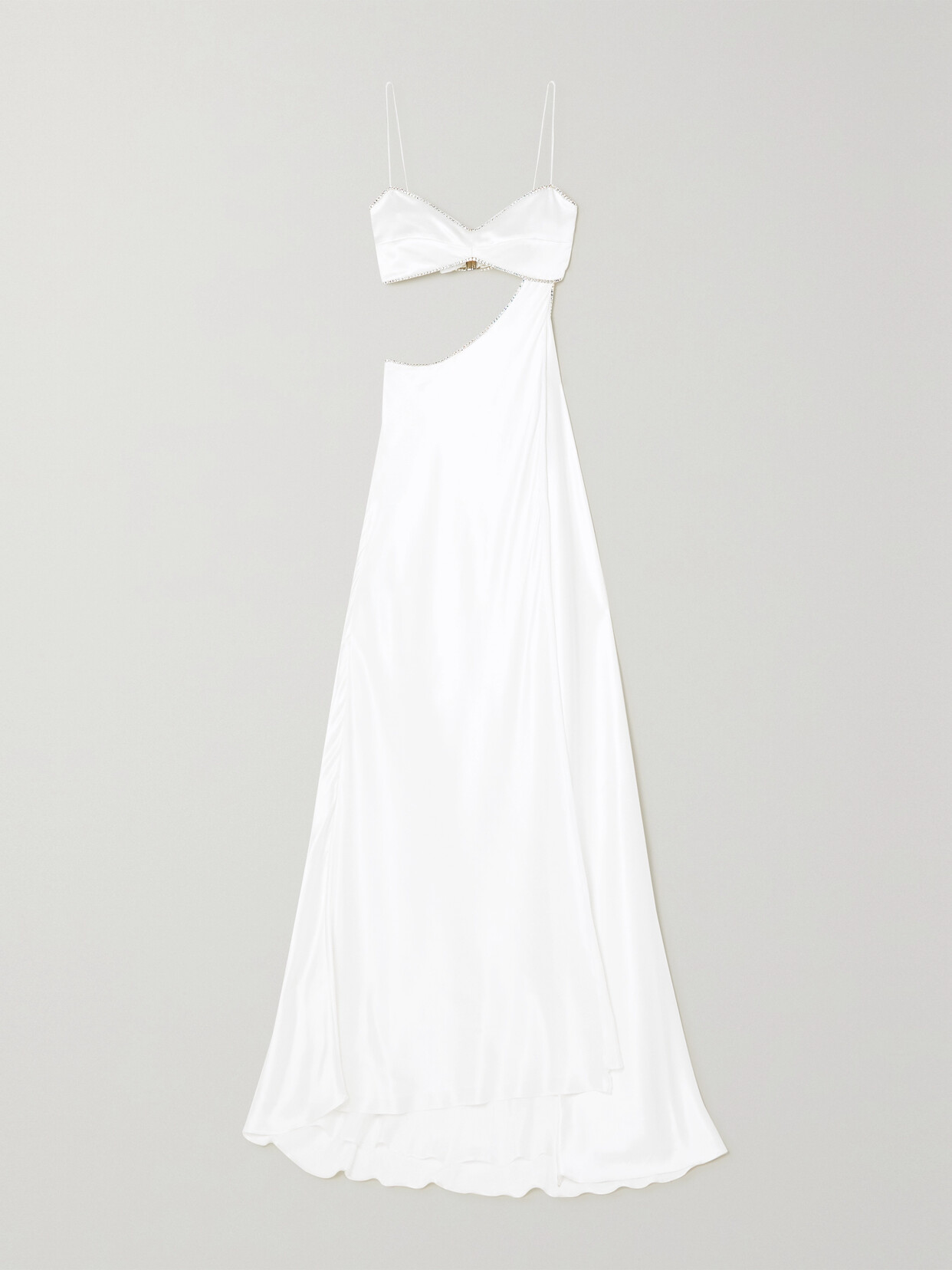 Michael Lo Sordo - Symic Cutout Crystal-embellished Silk-satin Gown - White