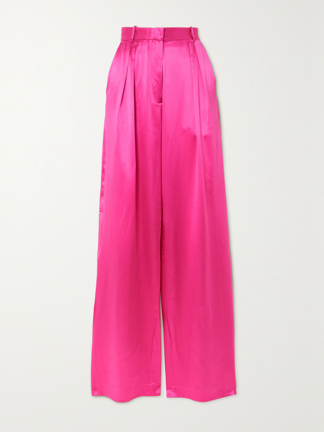 Michael Lo Sordo Boy Pleated Silk-satin Wide-leg Pants - Pink