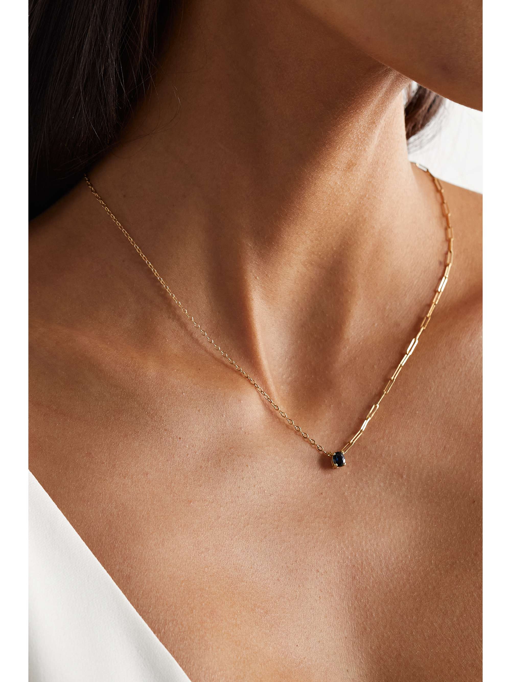 YVONNE LÉON 18-karat gold sapphire necklace