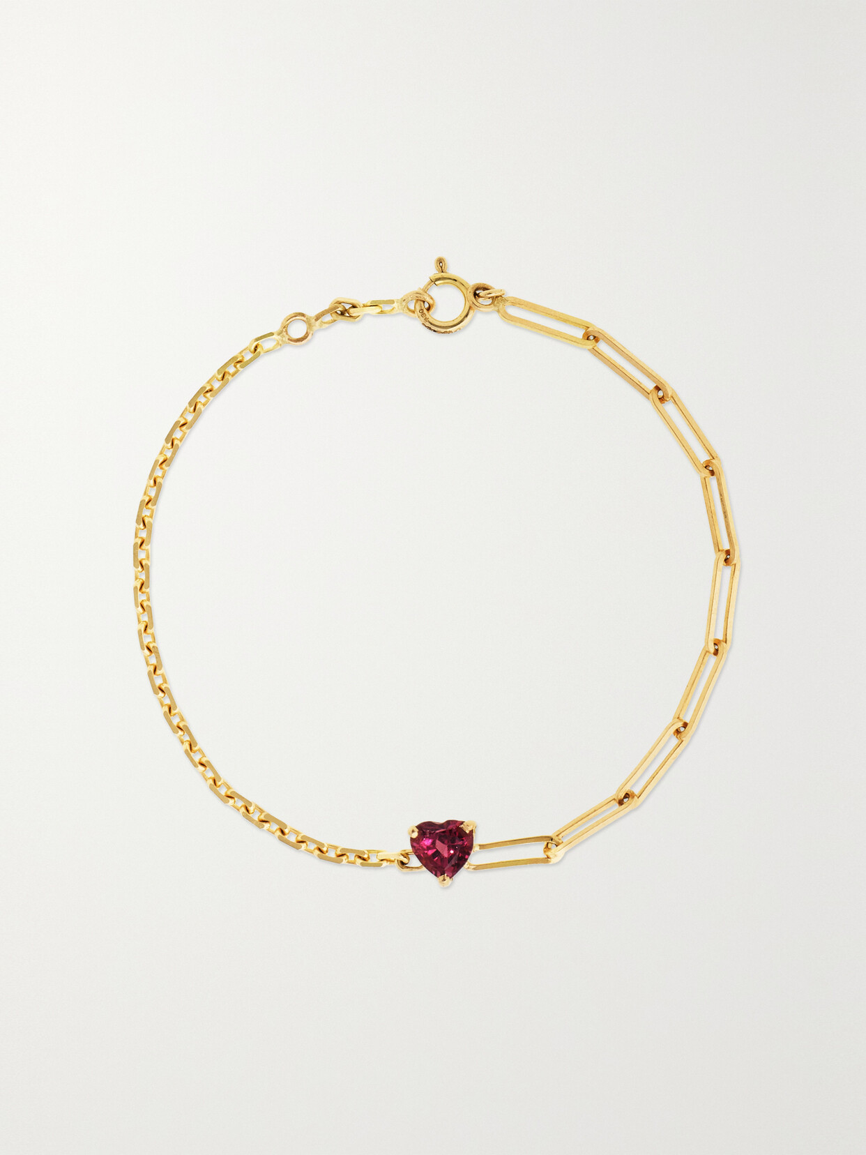 Shop Yvonne Léon 18-karat Gold Rhodolite Bracelet