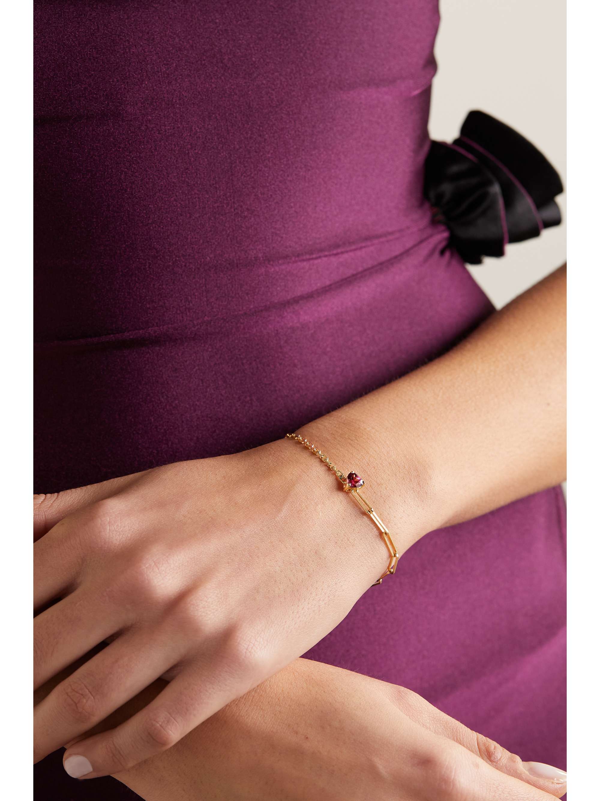 Gold rhodolite bracelet store