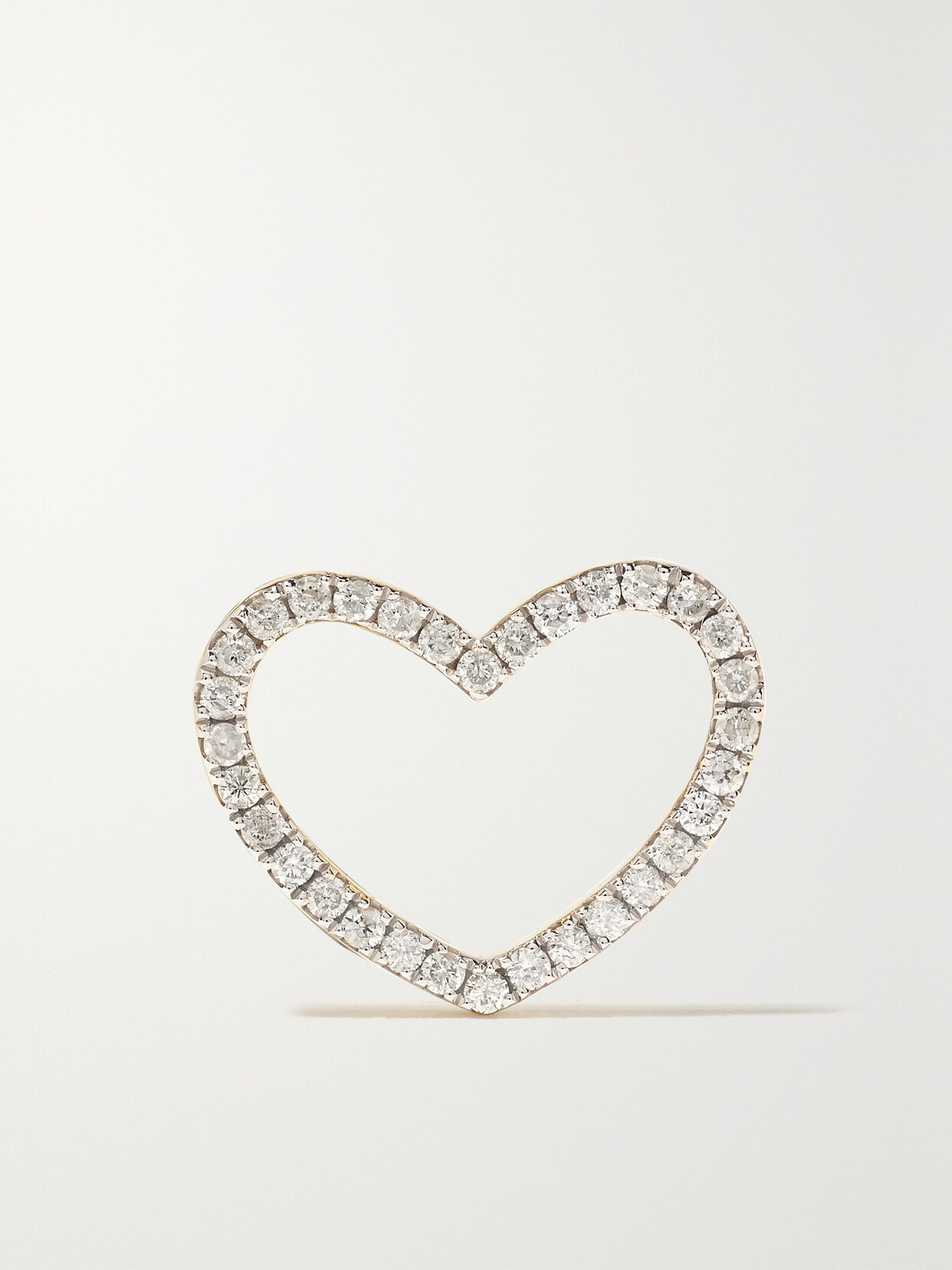 Yvonne Léon - Open Heart 18-karat Gold Diamond Earrings - one size