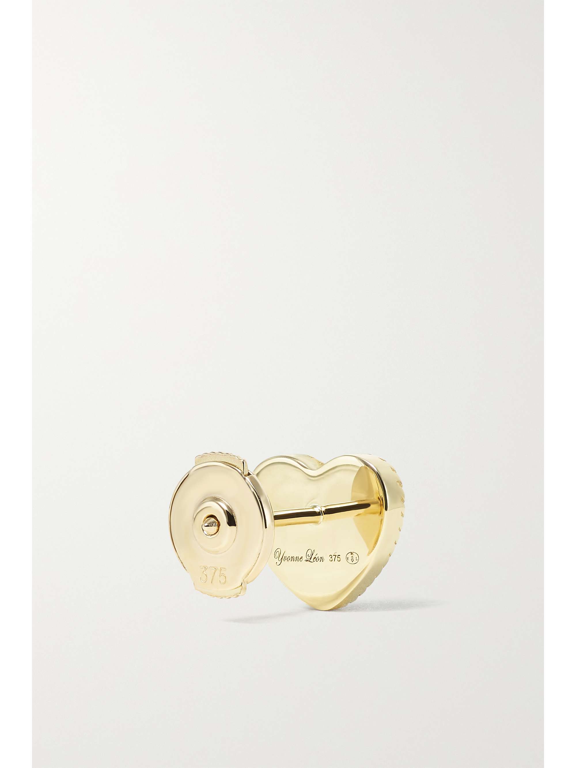 YVONNE LÉON Baby Heart 9-karat gold, onyx and diamond earrings