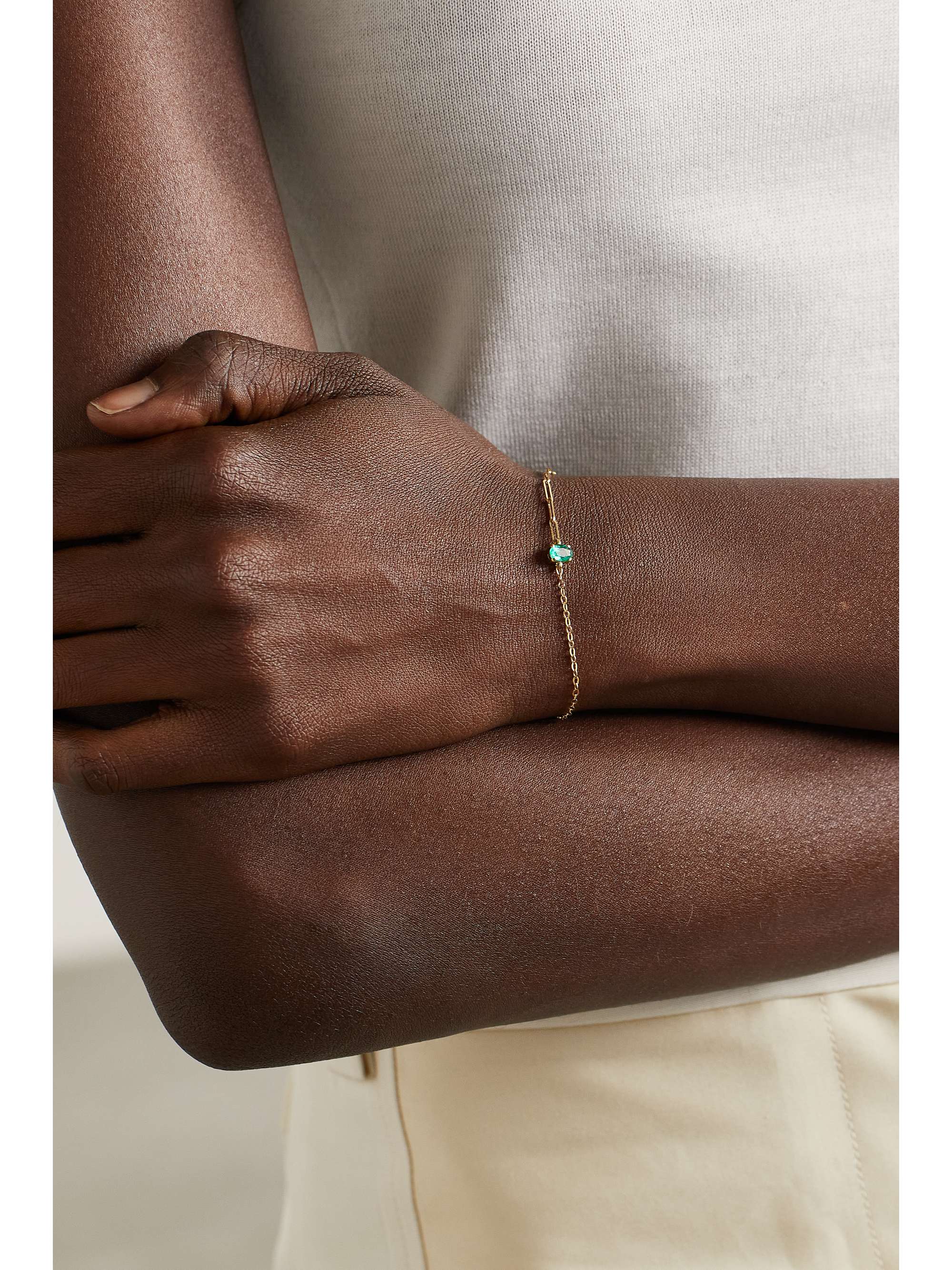 YVONNE LÉON 18-karat gold emerald bracelet