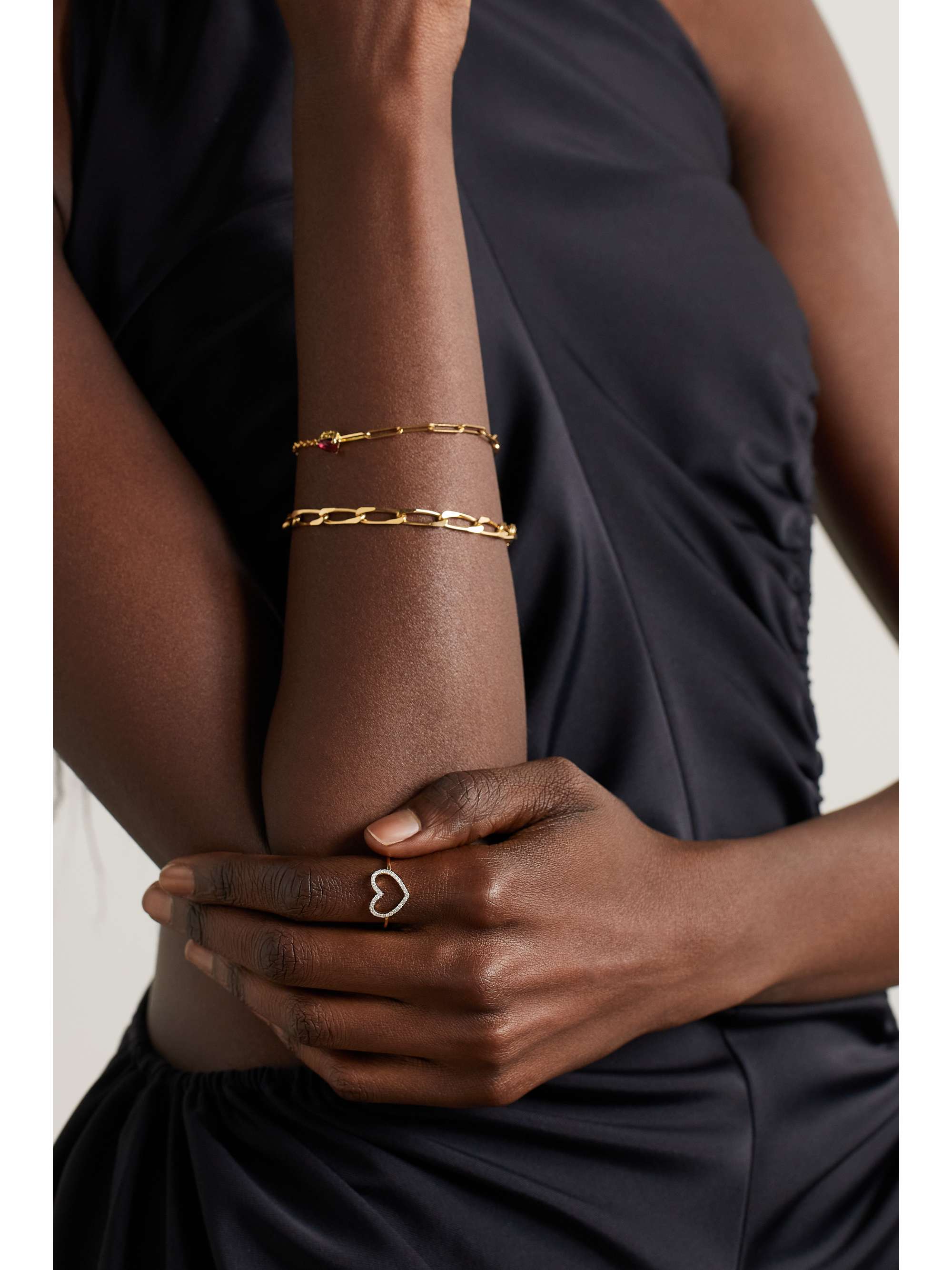 YVONNE LÉON Open Heart 18-karat gold diamond ring