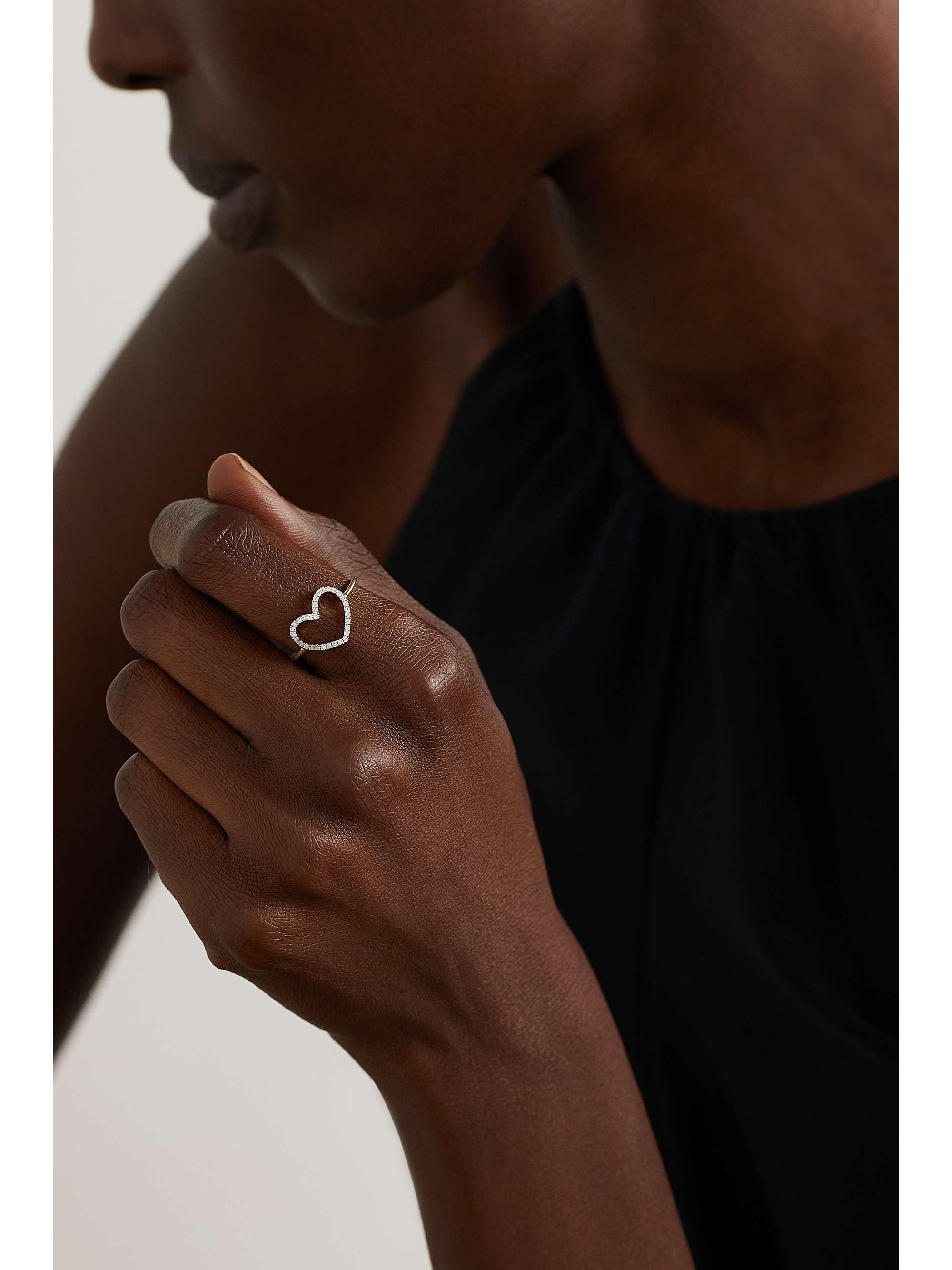 YVONNE LÉON Open Heart 18-karat gold diamond ring