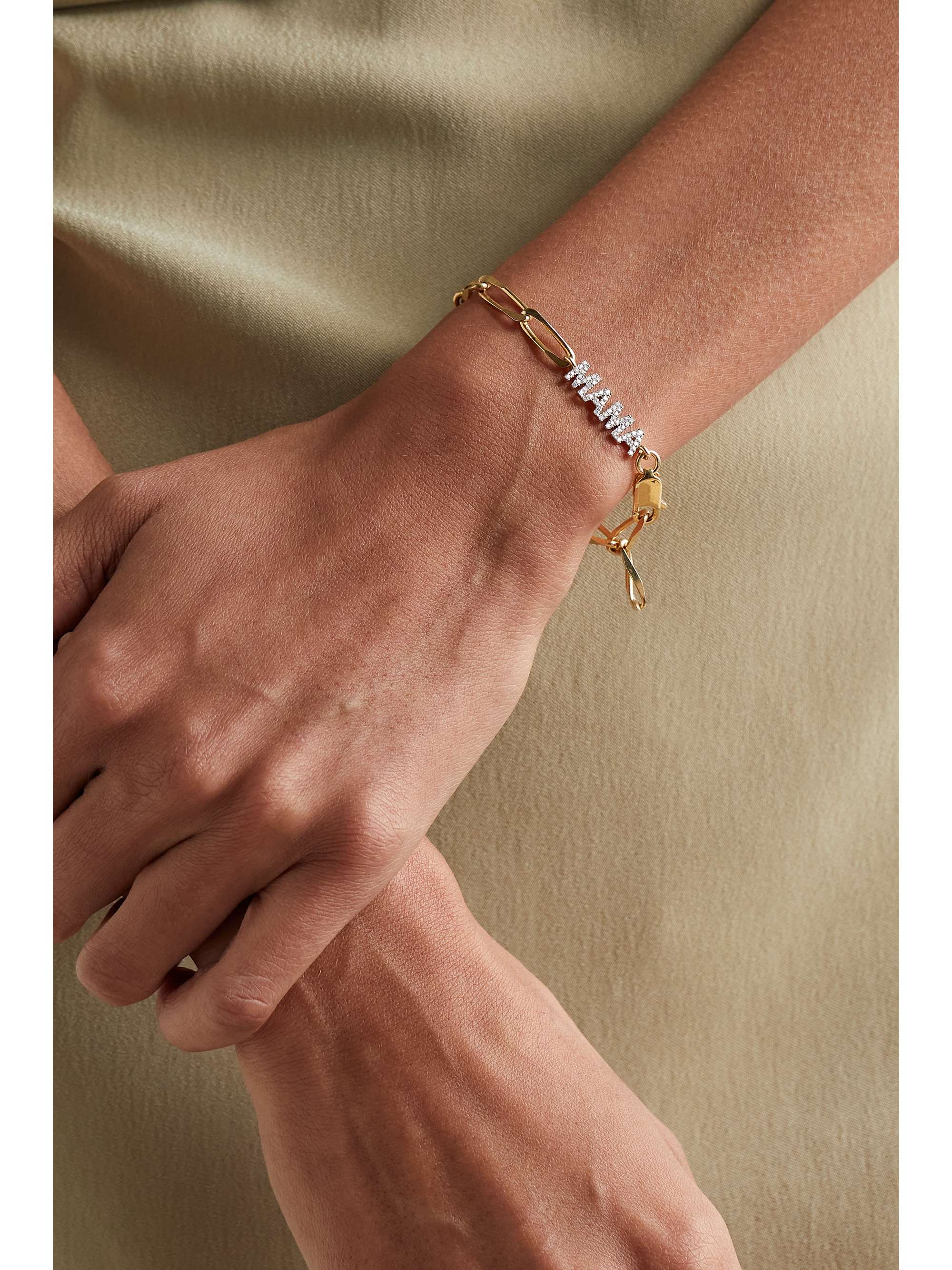 YVONNE LÉON Mama Armband aus 9 und 18 Karat Gold mit Diamanten