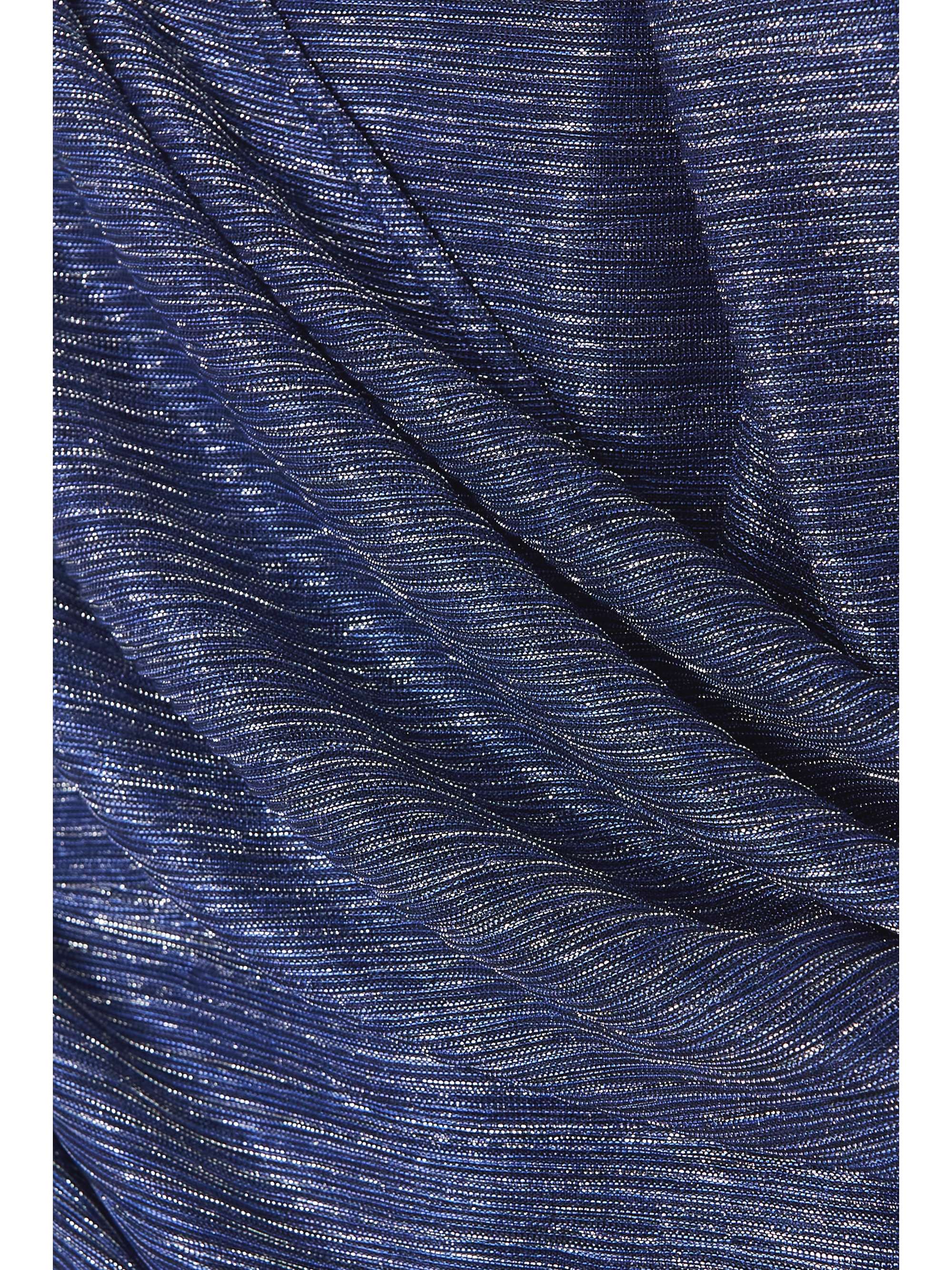 TALBOT RUNHOF Asymmetric cape-effect metallic voile gown