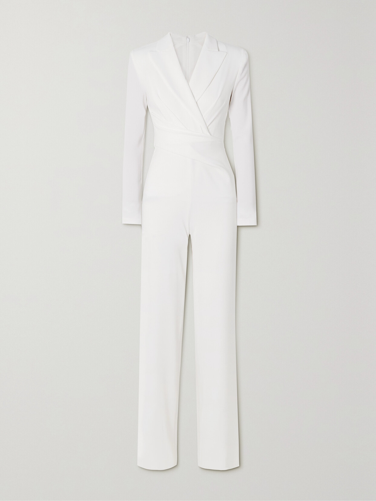 Talbot Runhof - Wrap-effect Crepe Jumpsuit - White