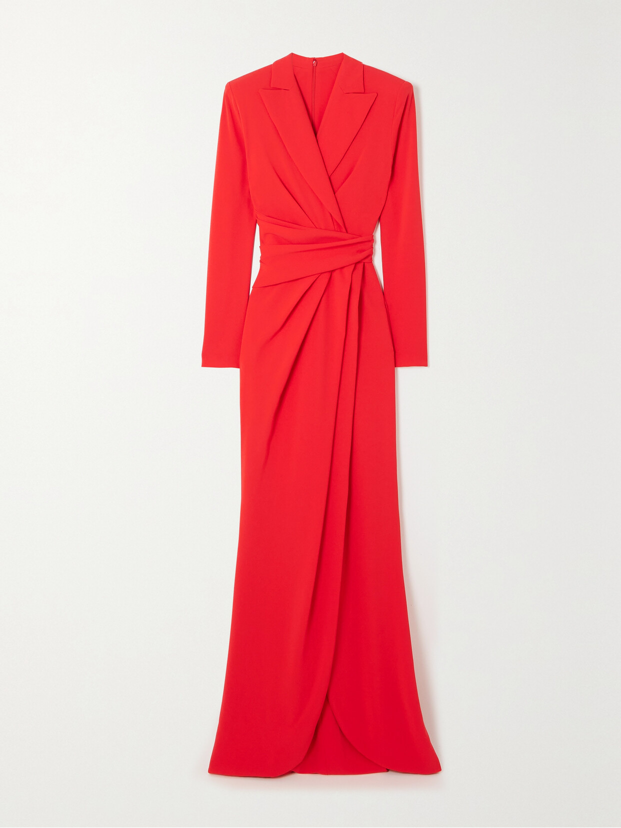 Talbot Runhof - Wrap-effect Draped Crepe Gown - Red