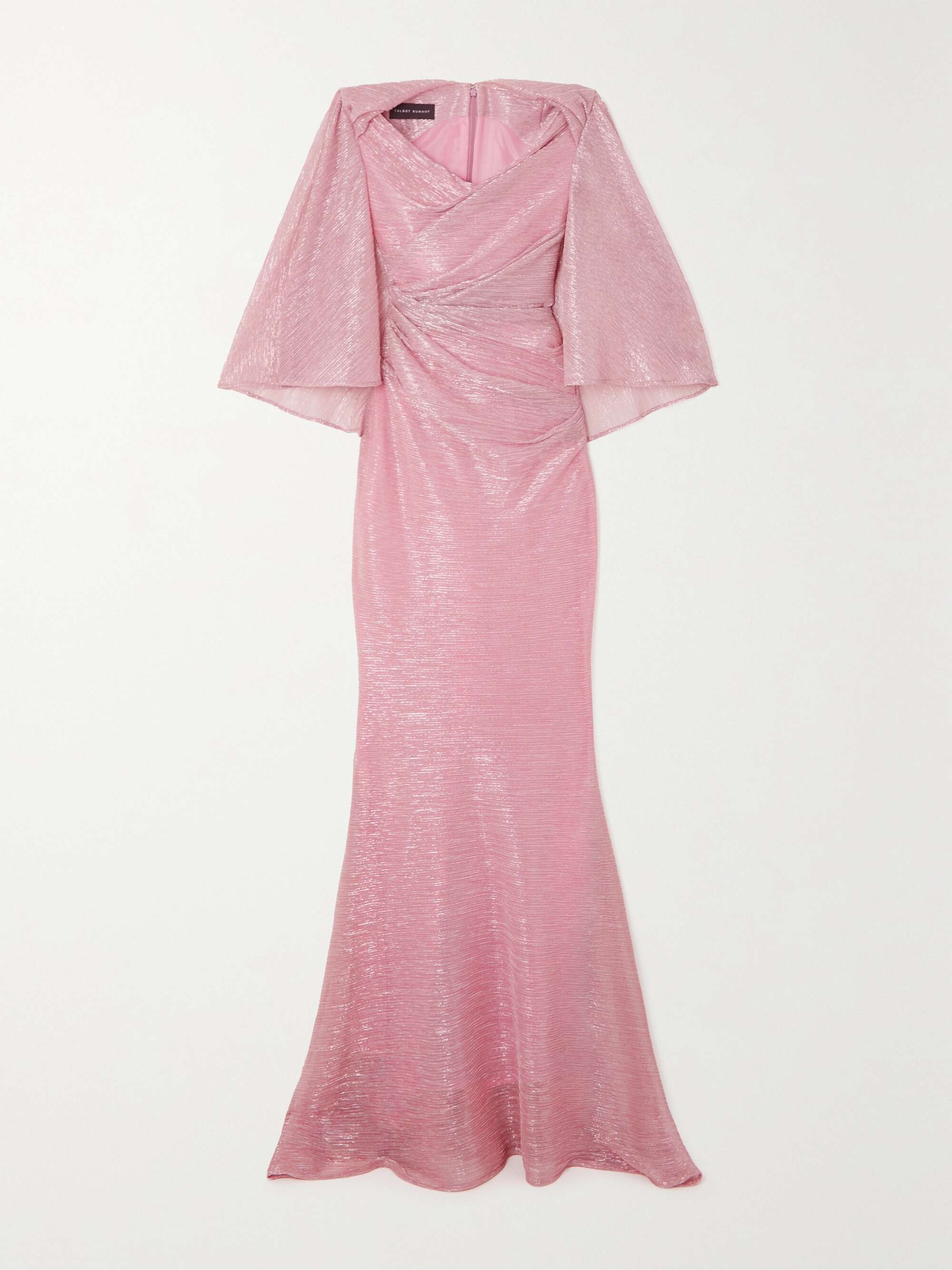 TALBOT RUNHOF Cape-effect metallic voile gown | NET-A-PORTER