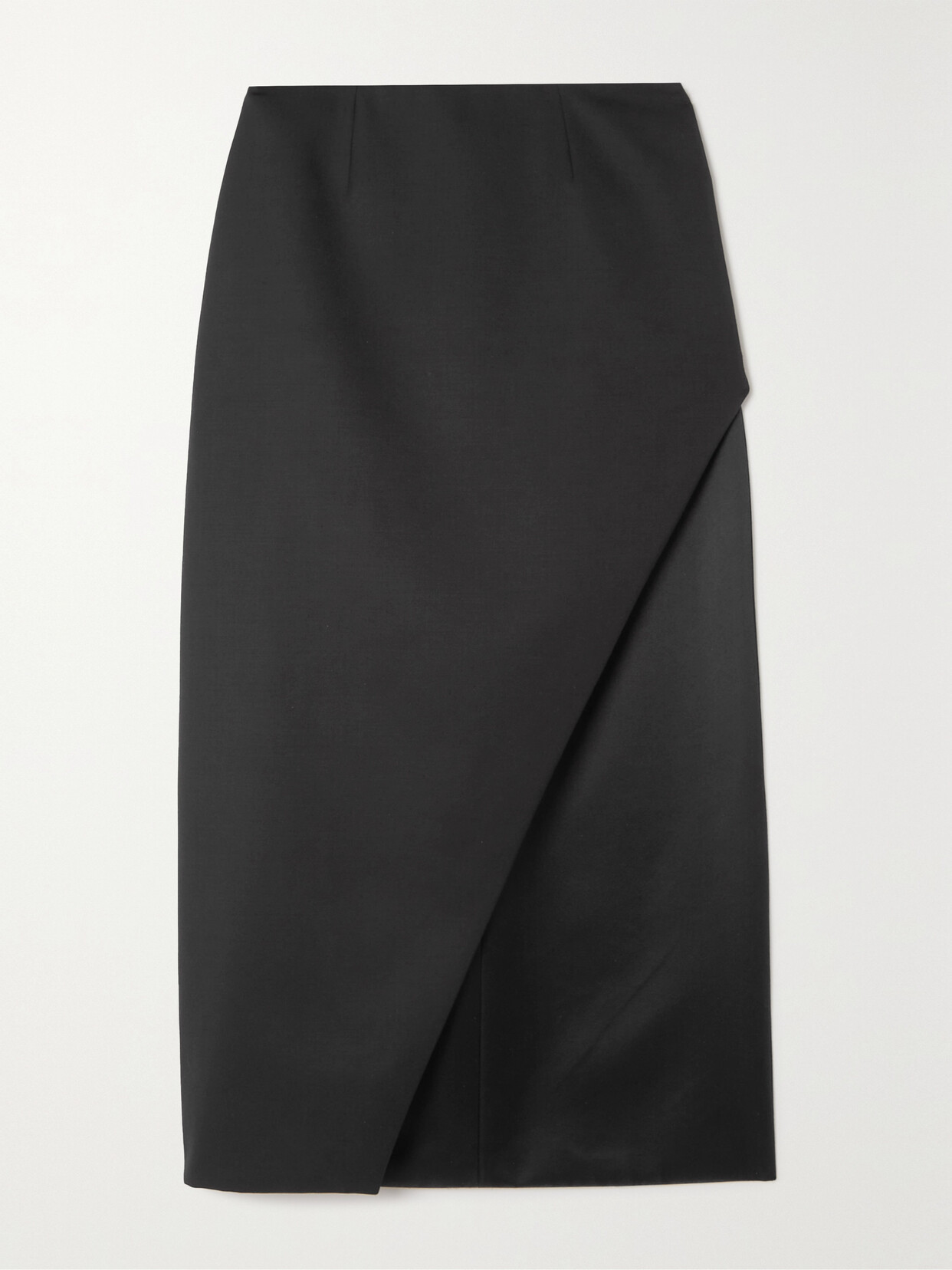 ALEXANDER MCQUEEN ASYMMETRIC WOOL AND MOHAIR-BLEND MIDI SKIRT