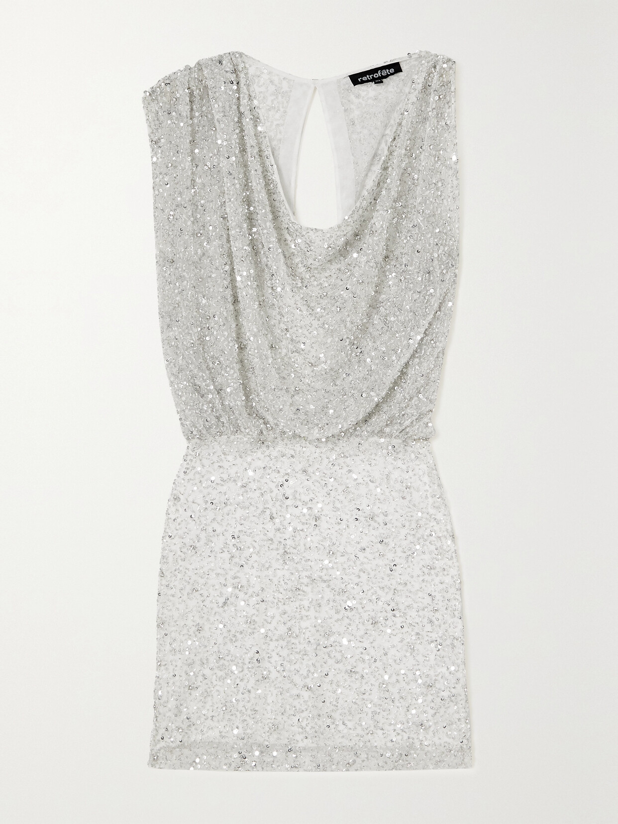 Retrofête Yvette Draped Embellished Tulle Mini Dress