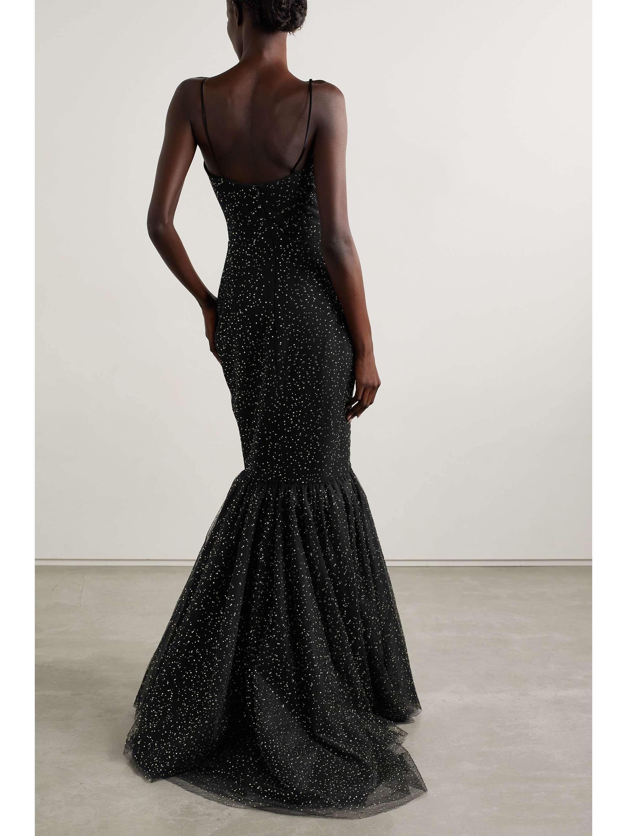 RASARIO Crystal-embellished tulle gown