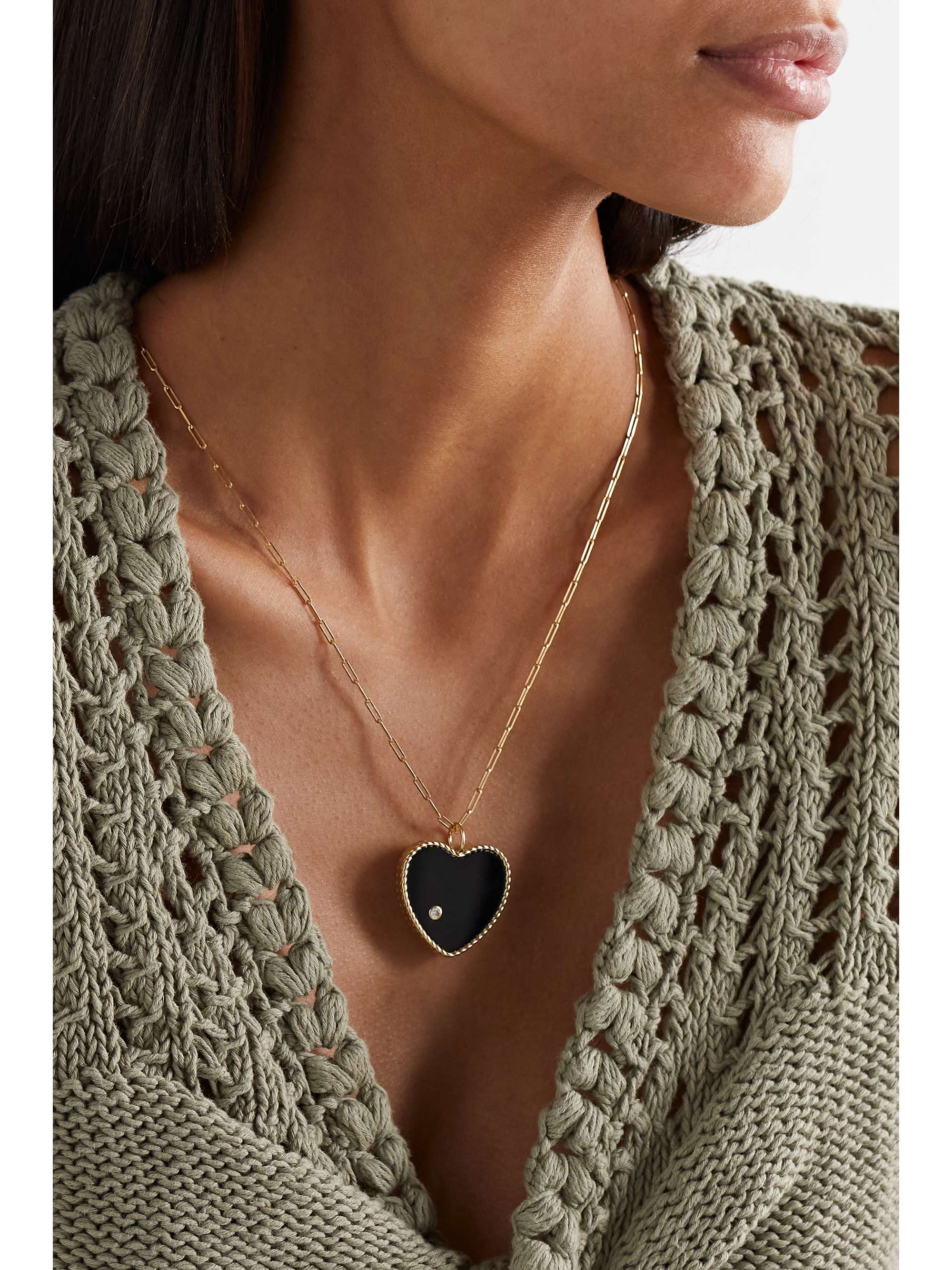 YVONNE LÉON Reversible 9- and 18-karat gold multi-stone necklace