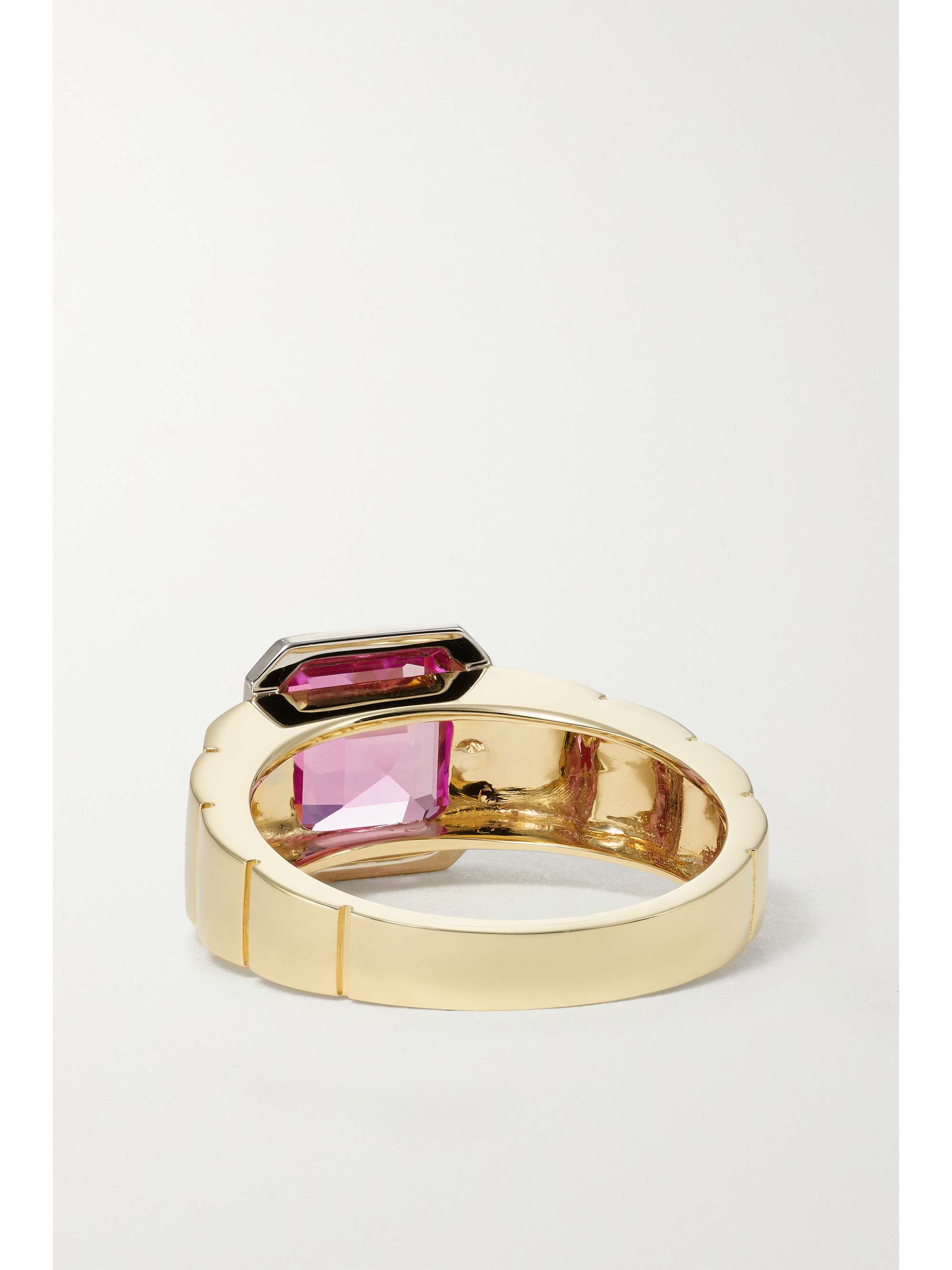 YVONNE LÉON Chevaliere Princesse 9-karat yellow and white gold amethyst ring