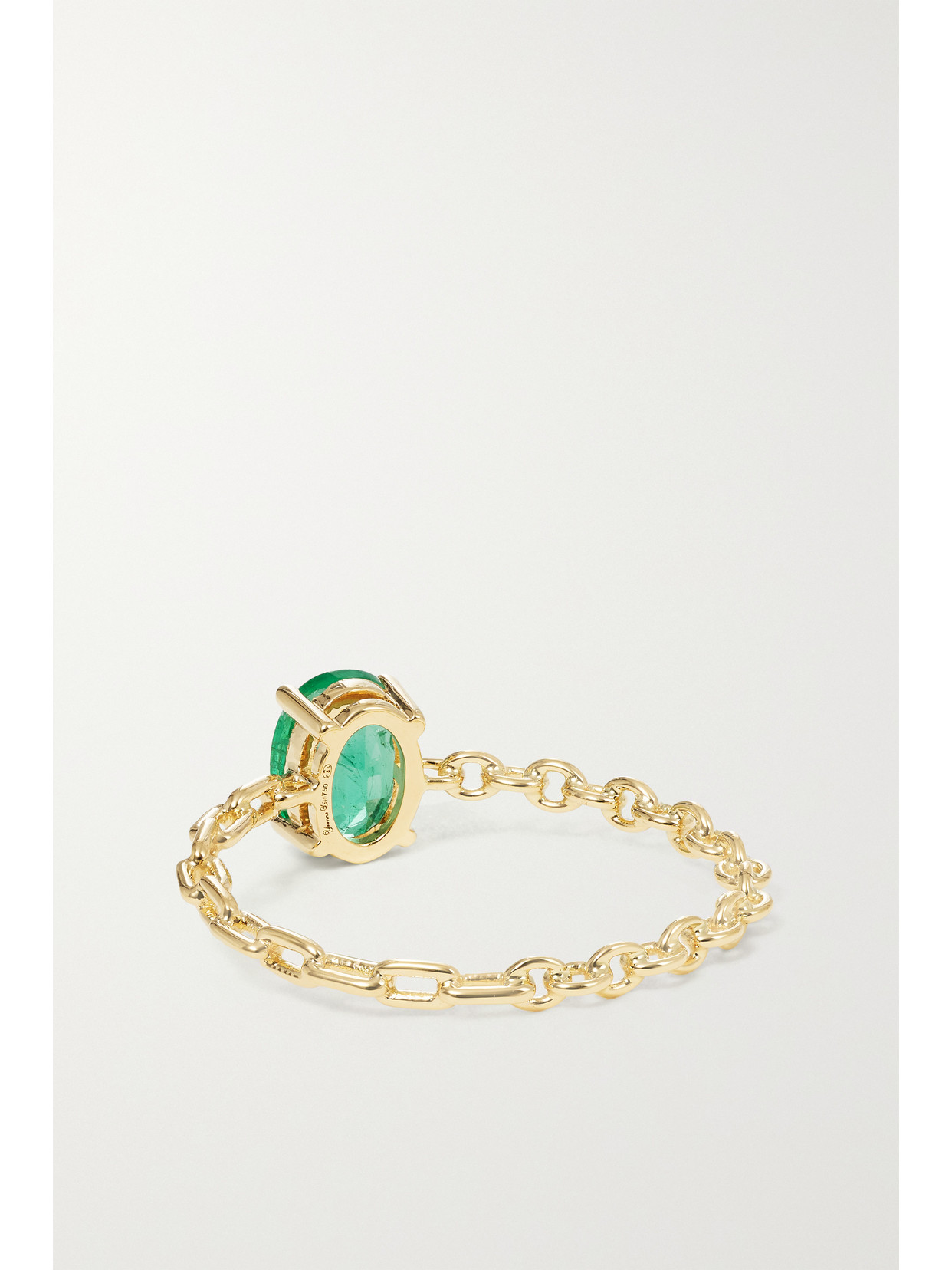 Shop Yvonne Léon 18-karat Gold Emerald Ring In Green