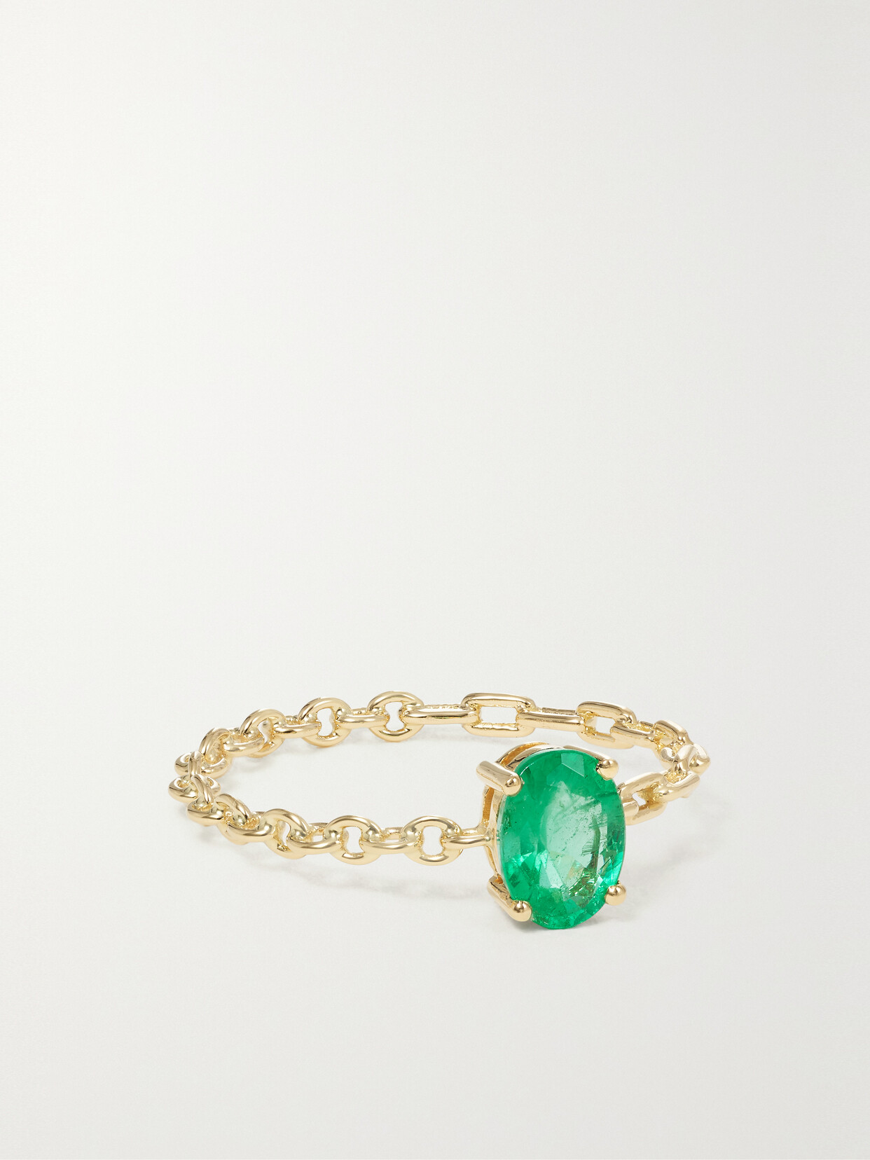 Yvonne Léon 18-karat Gold Emerald Ring In Green