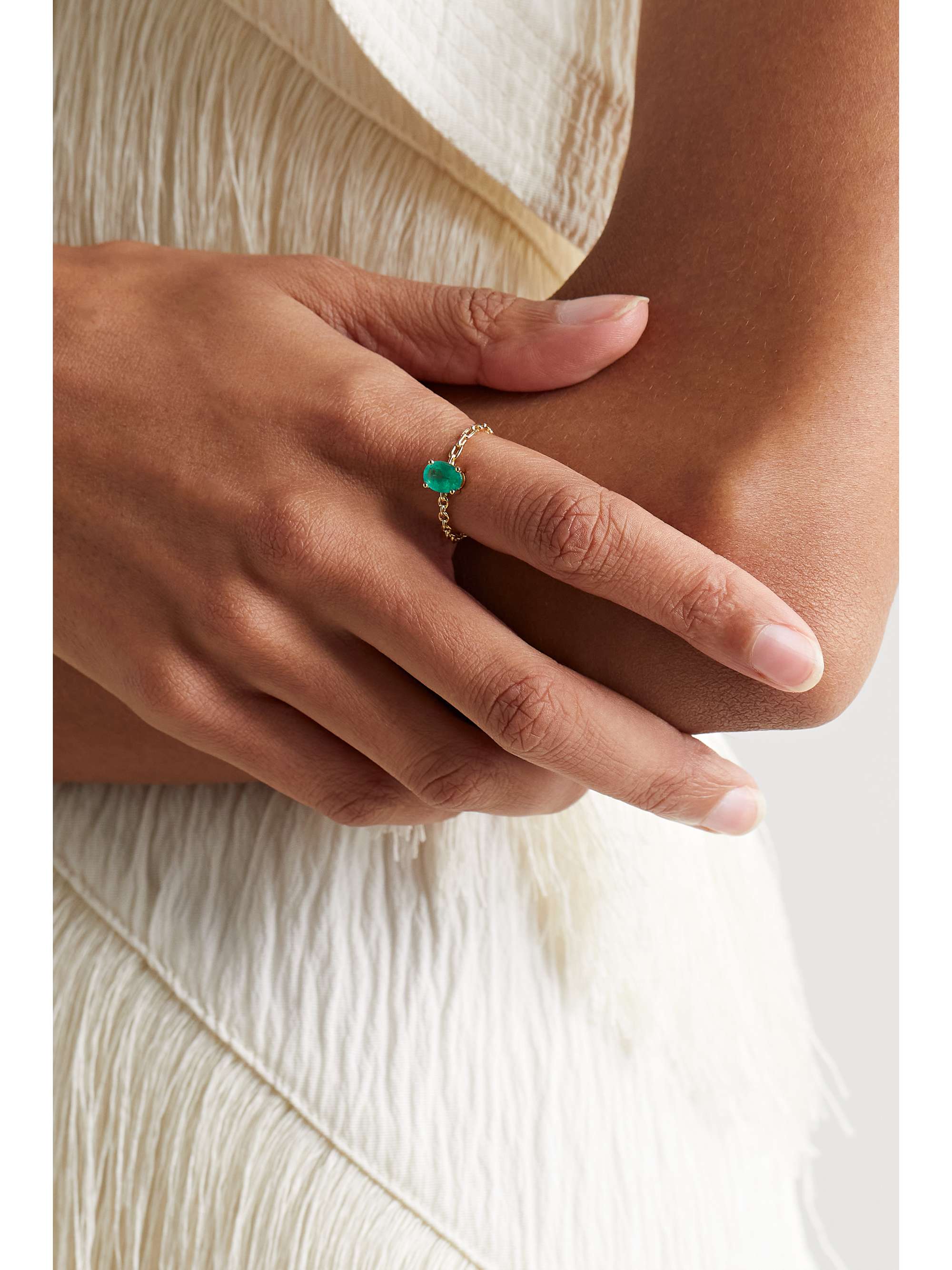 YVONNE LÉON 18-karat gold emerald ring