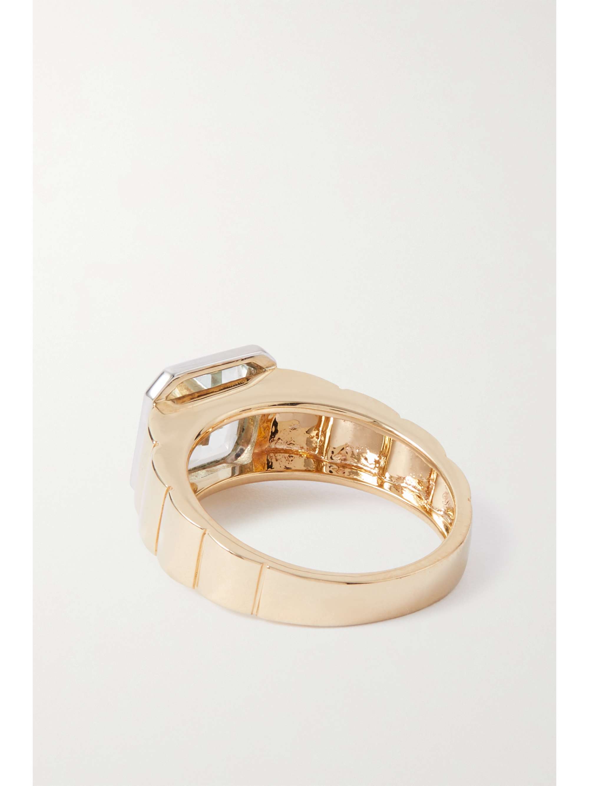 YVONNE LÉON Chevaliere Princesse 9-karat yellow and white gold amethyst ring