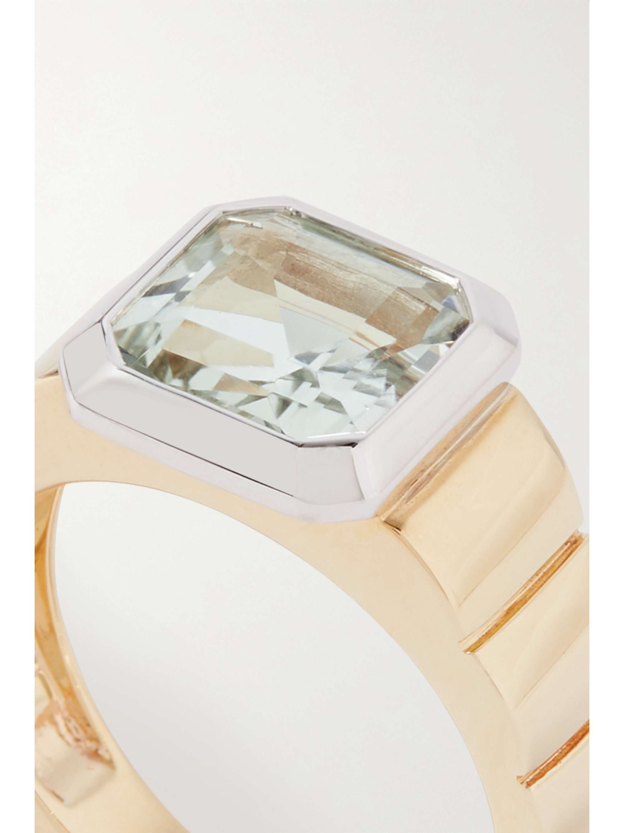 YVONNE LÉON Chevaliere Princesse 9-karat yellow and white gold amethyst ring